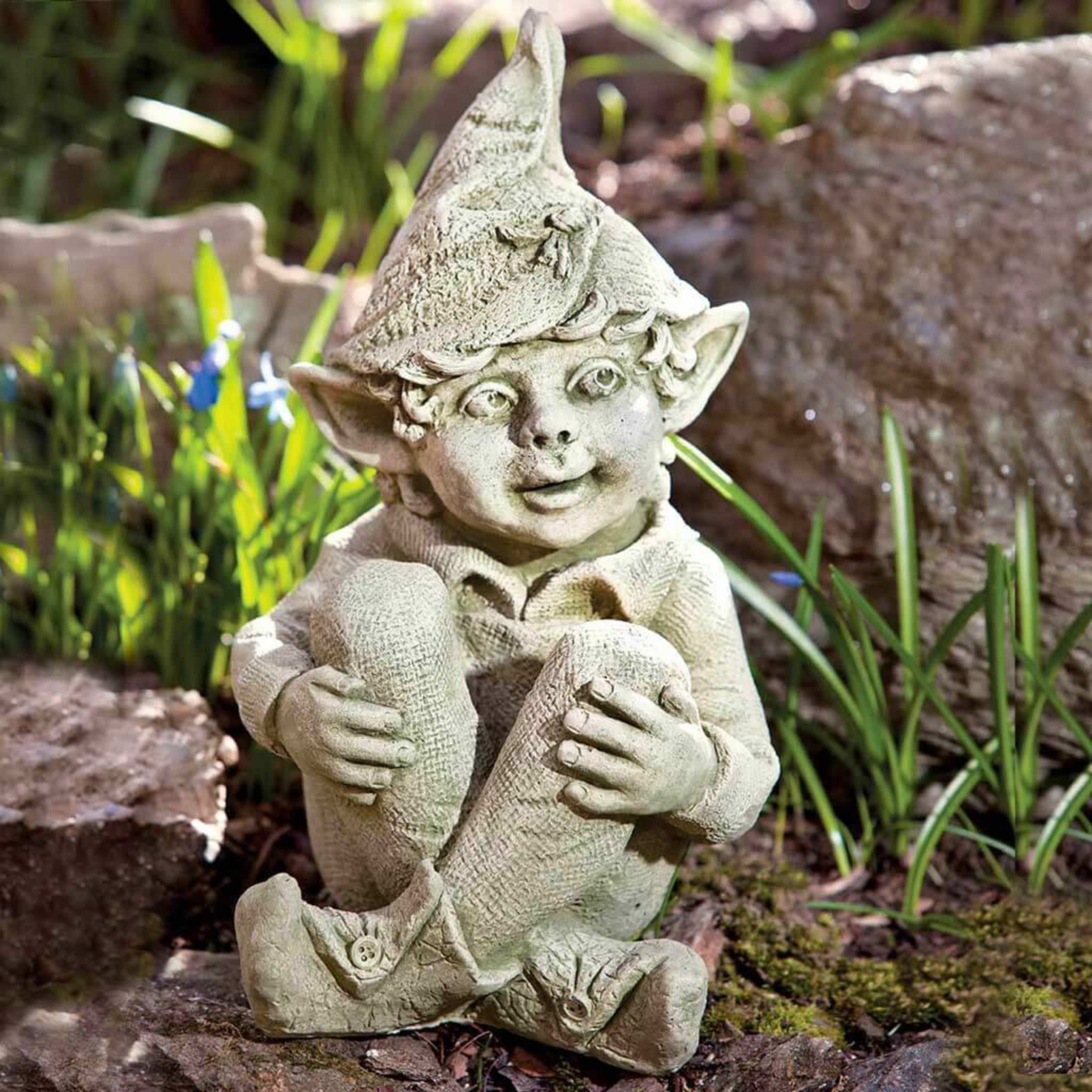 Aiden The Garden Elf Concrete Statue - Campania #S390