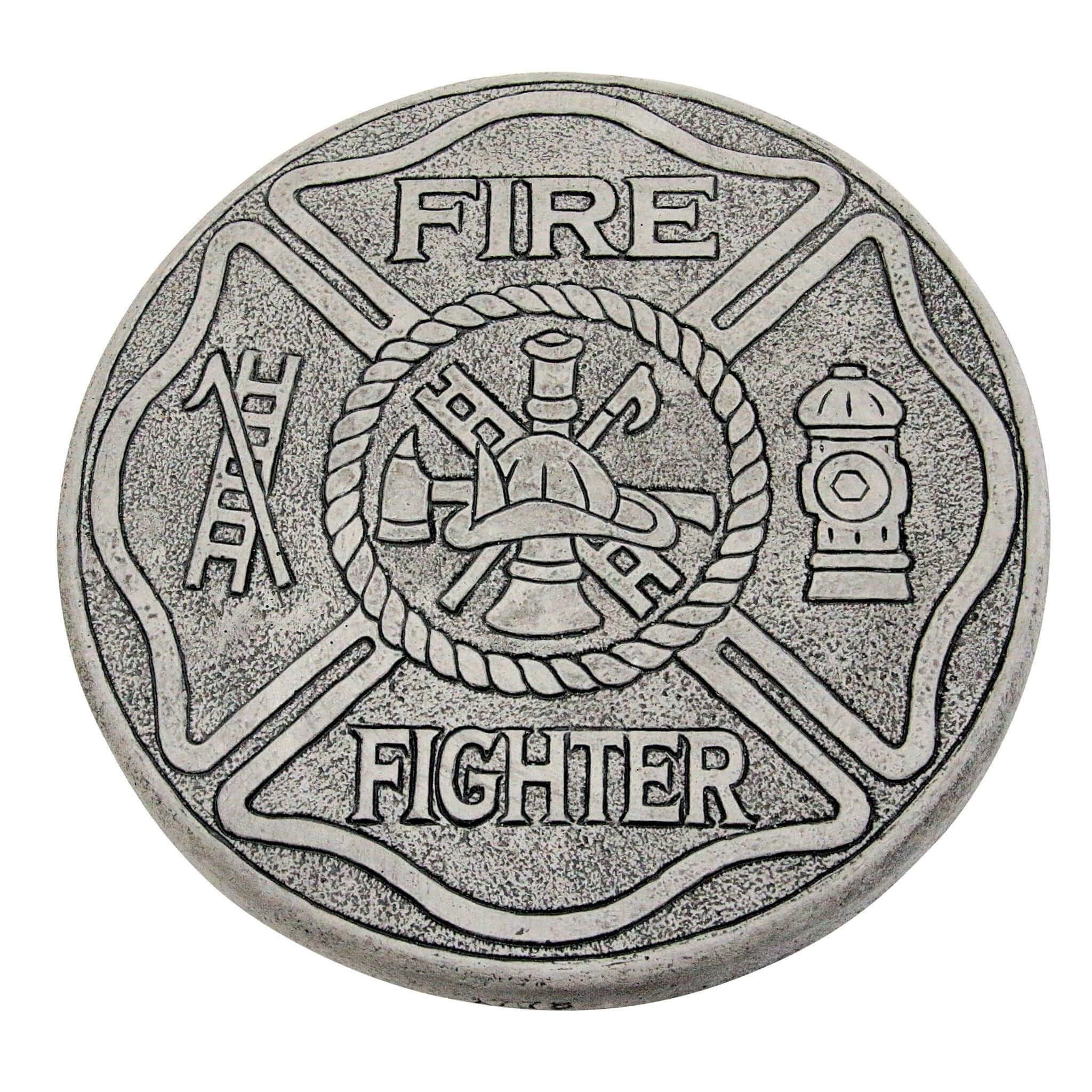 Fire Fighter Concrete Garden Greeting Stone