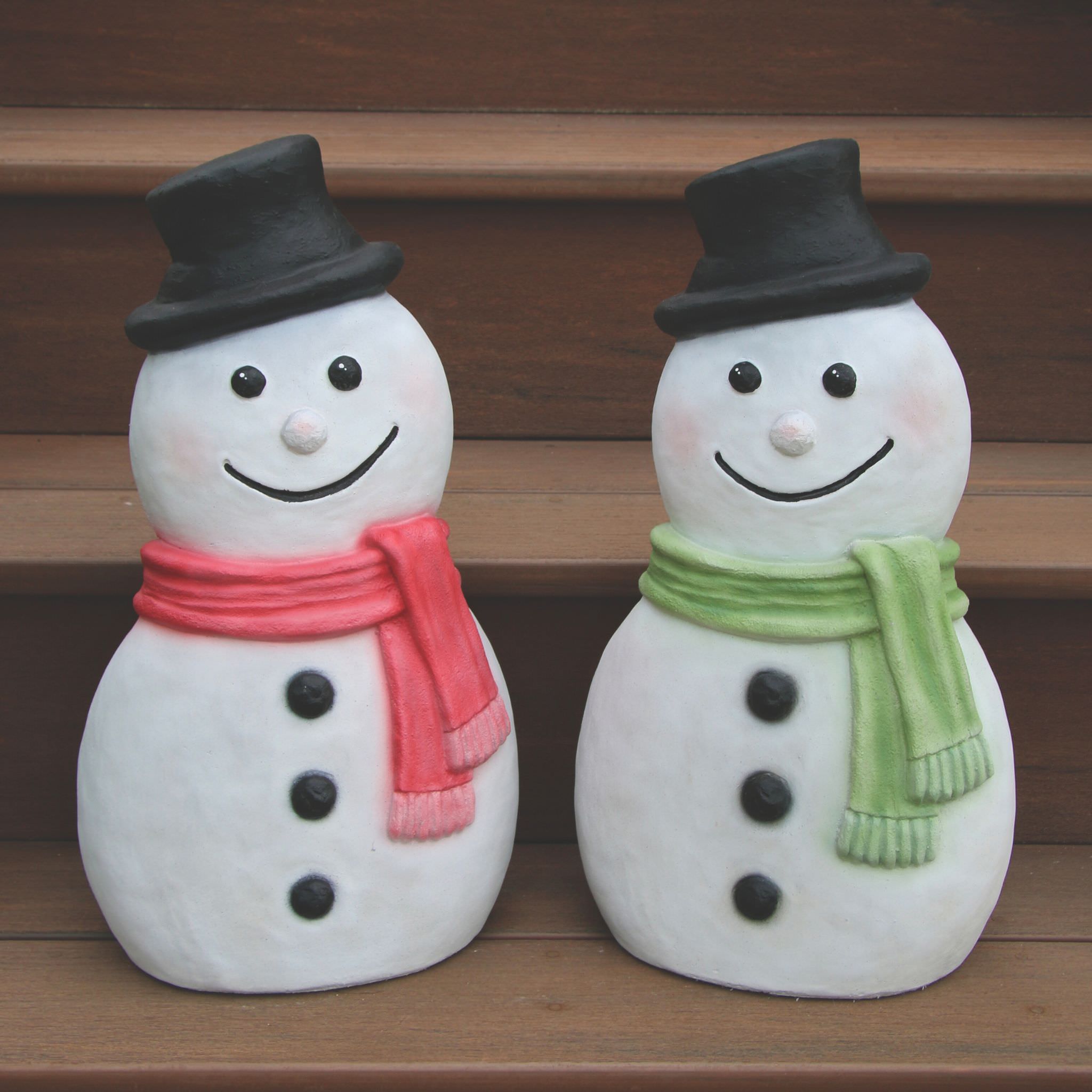 Contemporary Snowman Concrete Garden Statue - Massarellis #4234
