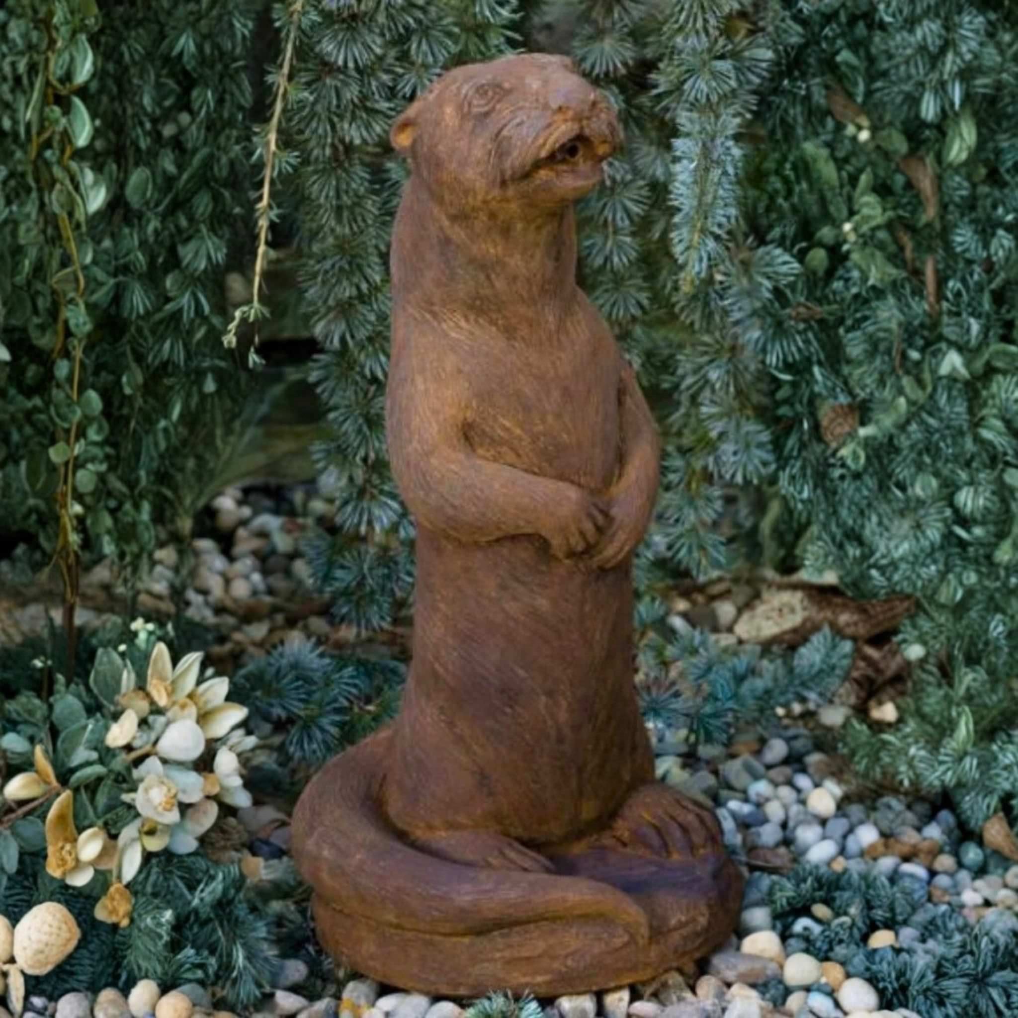 Otter Plumbed Concrete Statue - Massarellis #2336