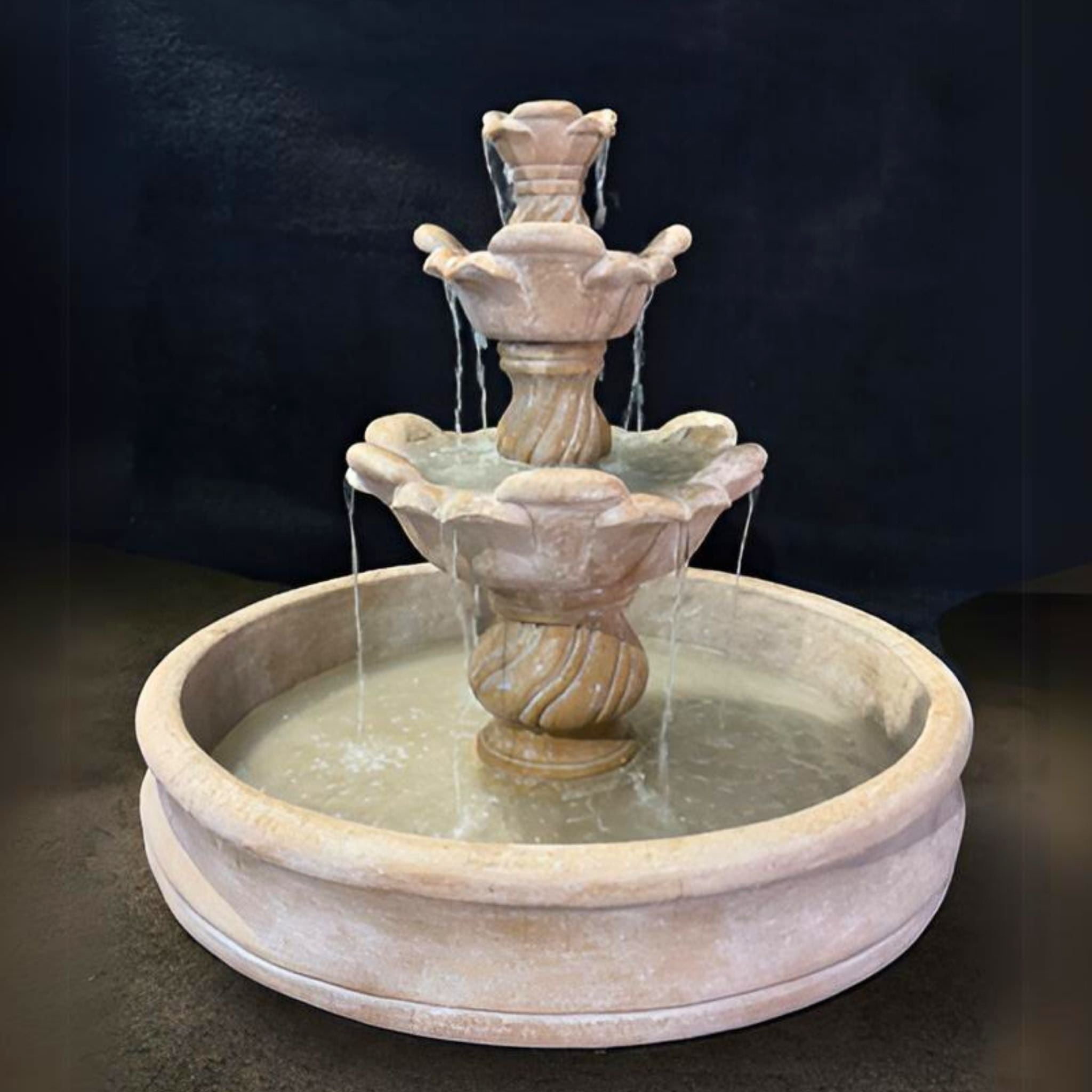 Cabo 3-Tier Concrete Fountain with Basin - Fiore #AV119FB