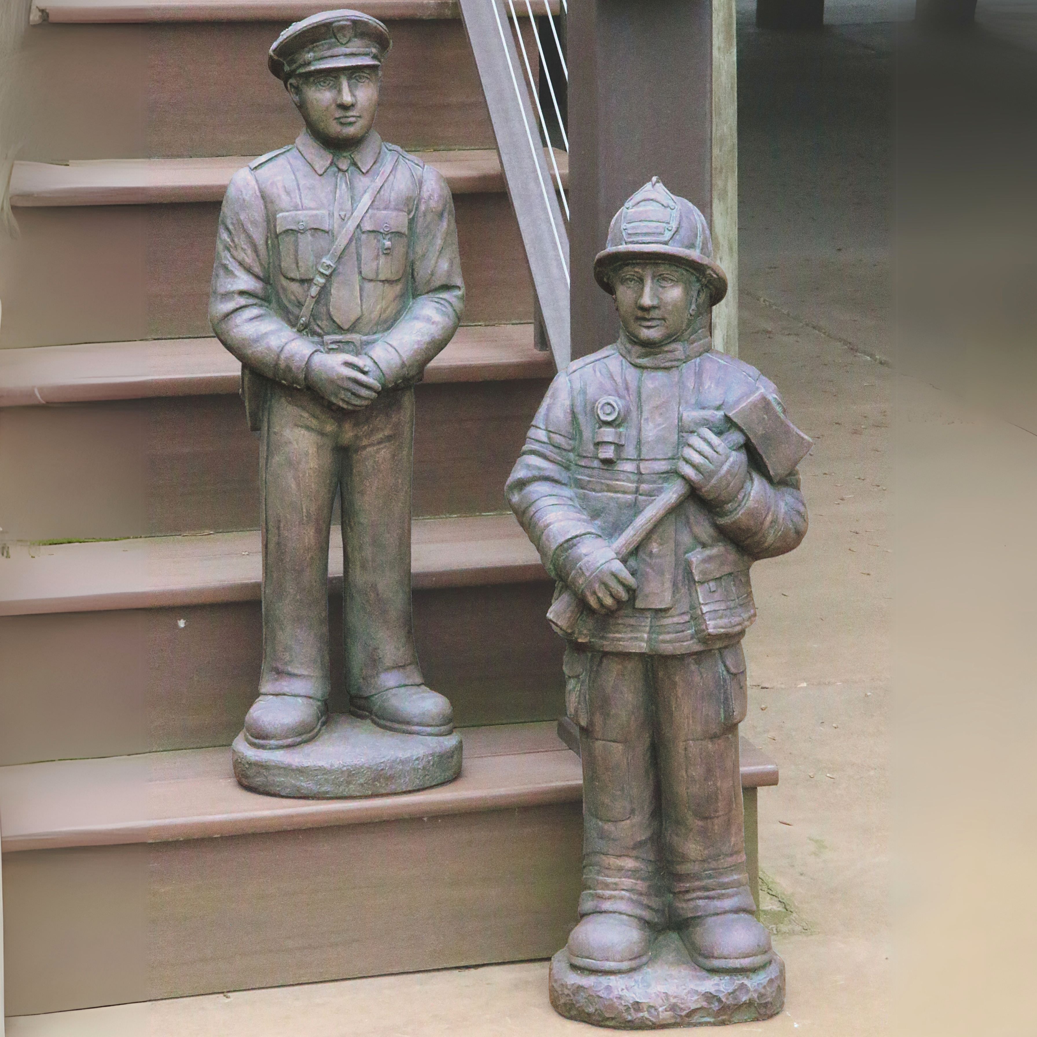 First Responders Concrete Garden Statues - Massarellis