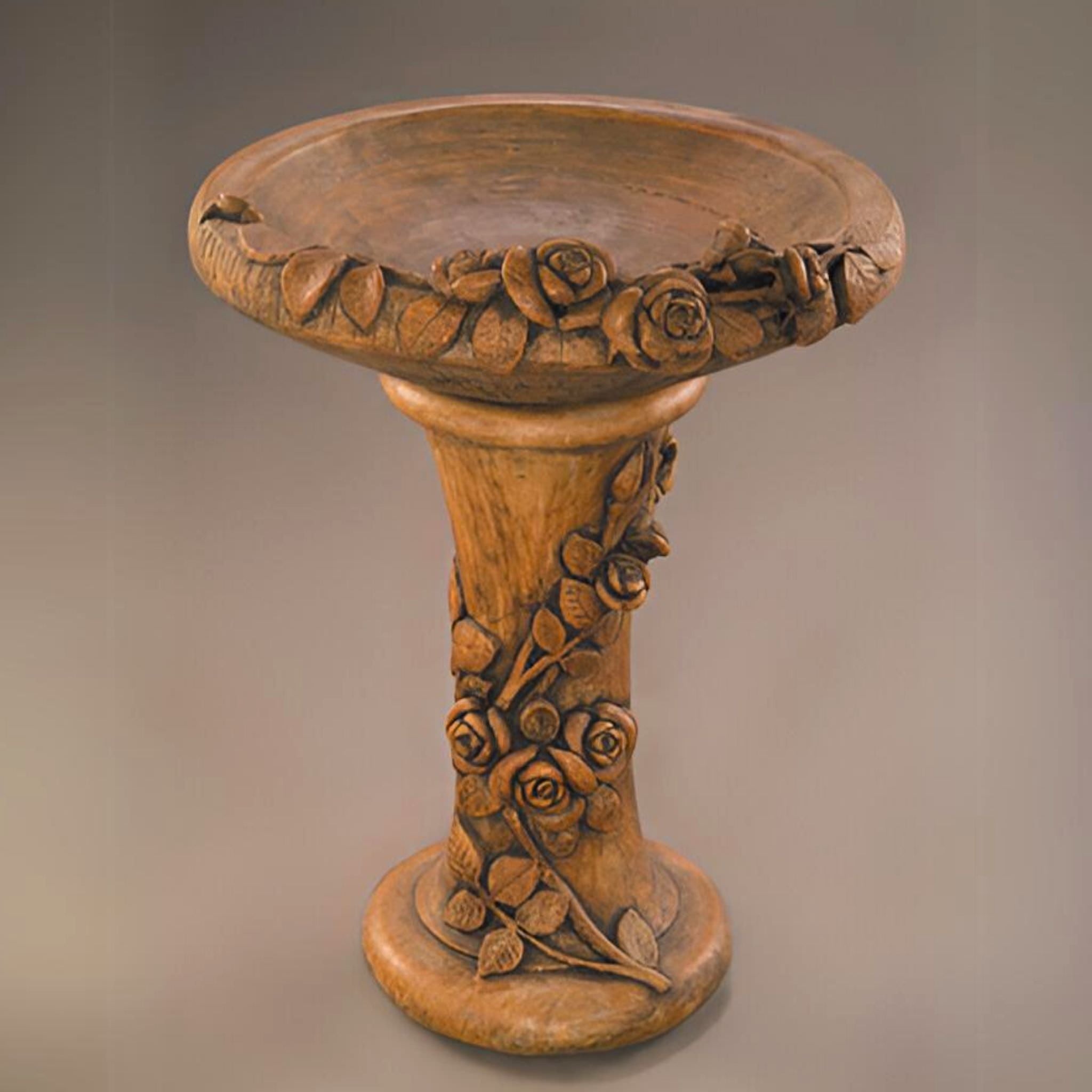 Climbing Roses Concrete Bird Bath