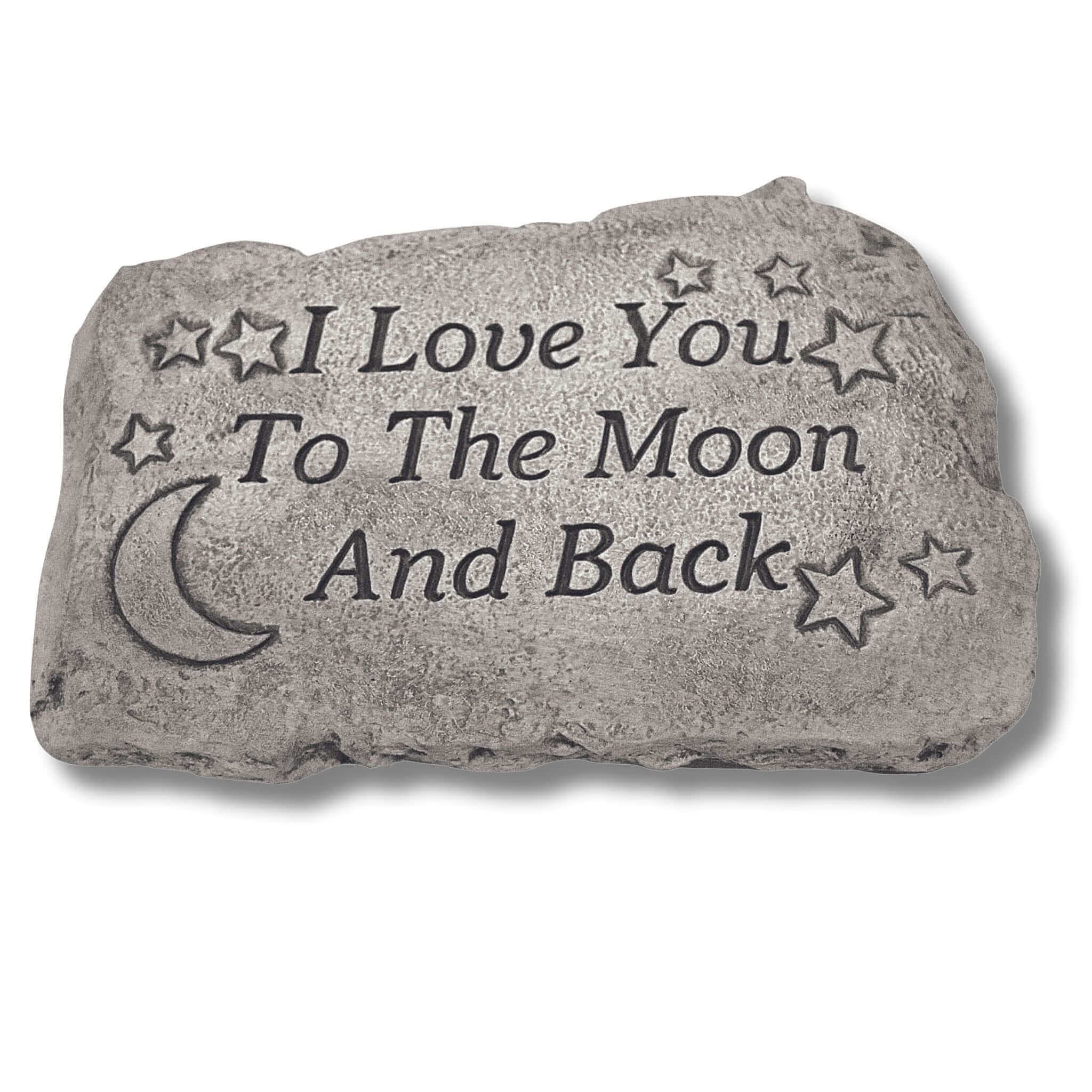 To the Moon and Back Concrete Garden Greeting Stone
