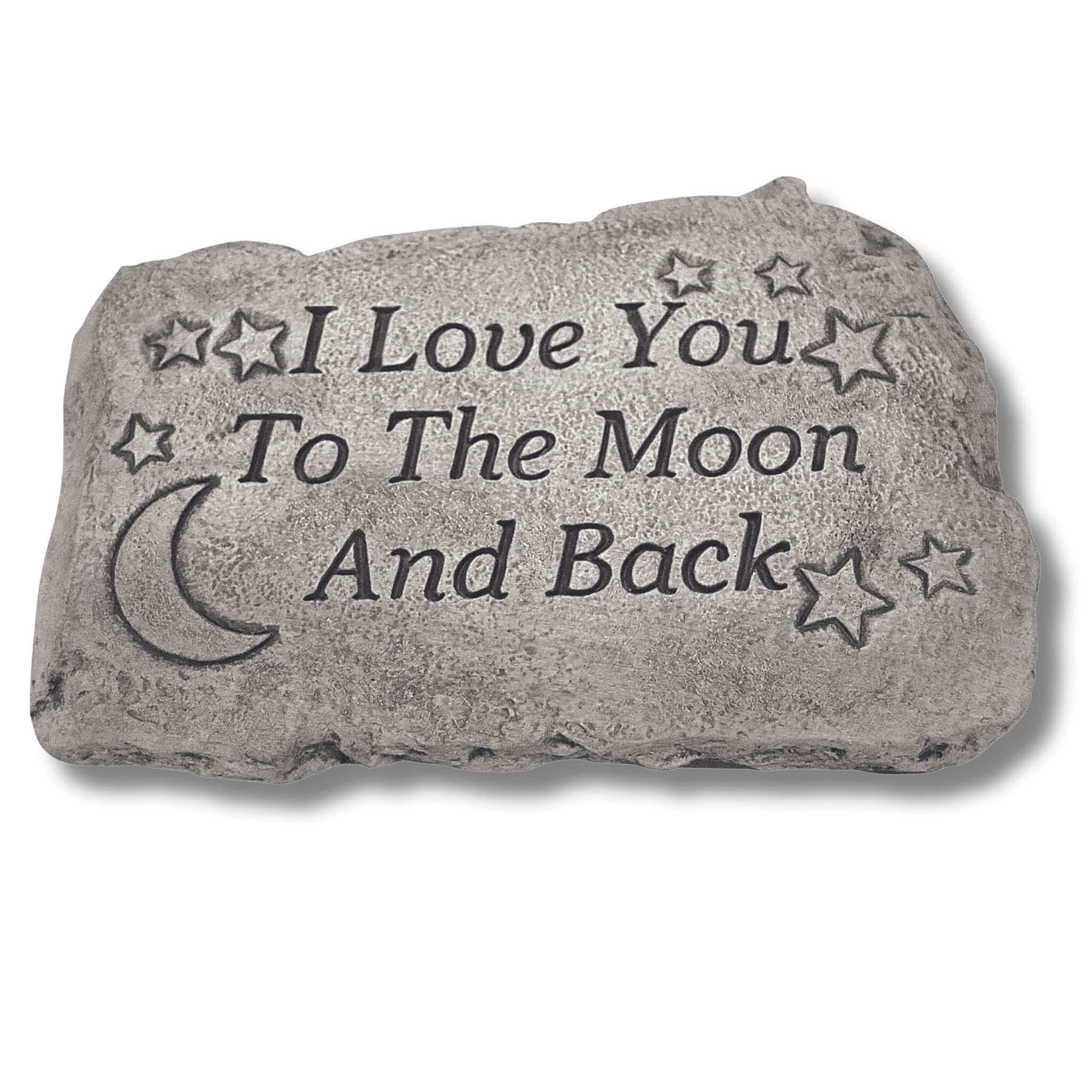To the Moon and Back Concrete Garden Greeting Stone - Massarellis #1801