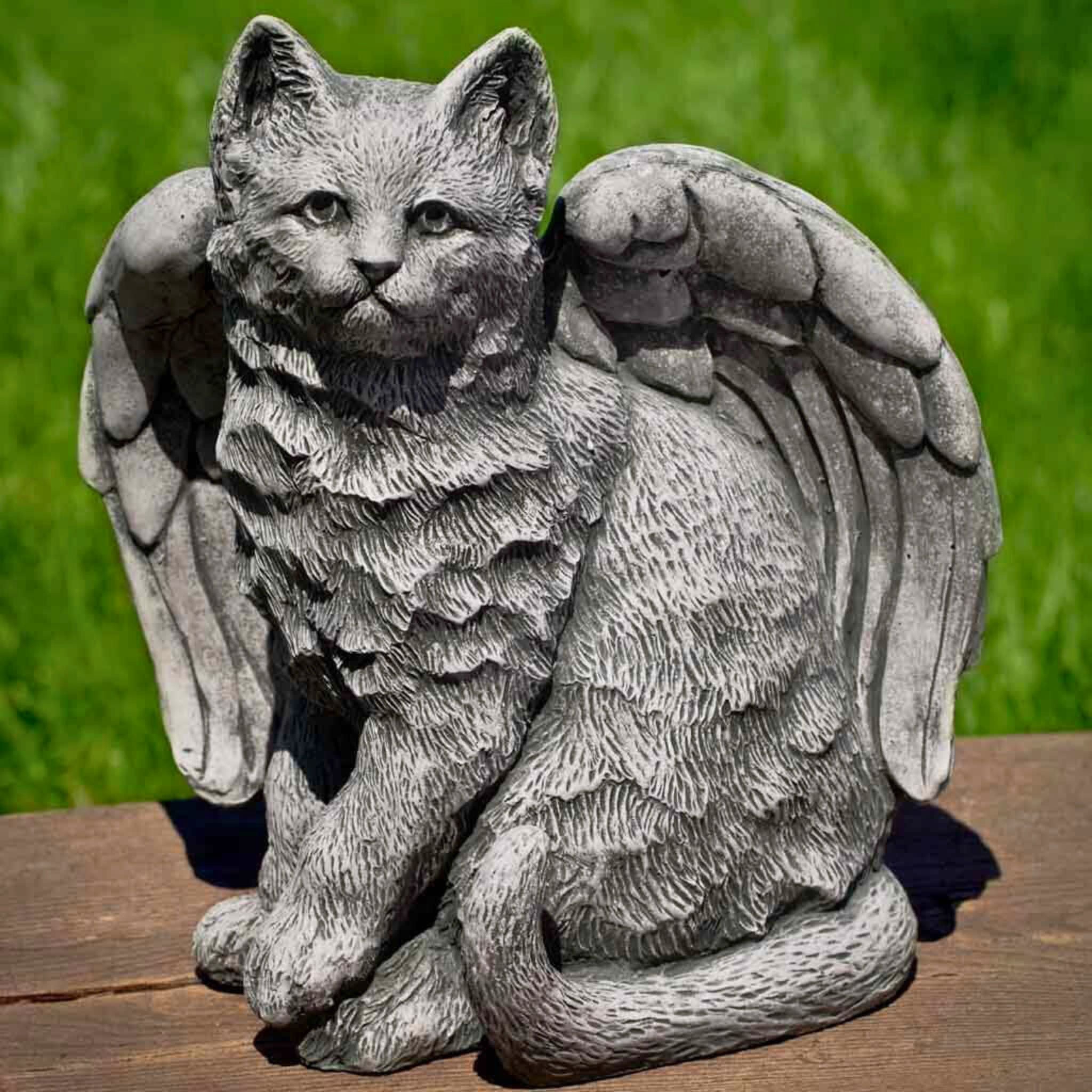 Angel Kitty Concrete Garden Statue - Campania #A490