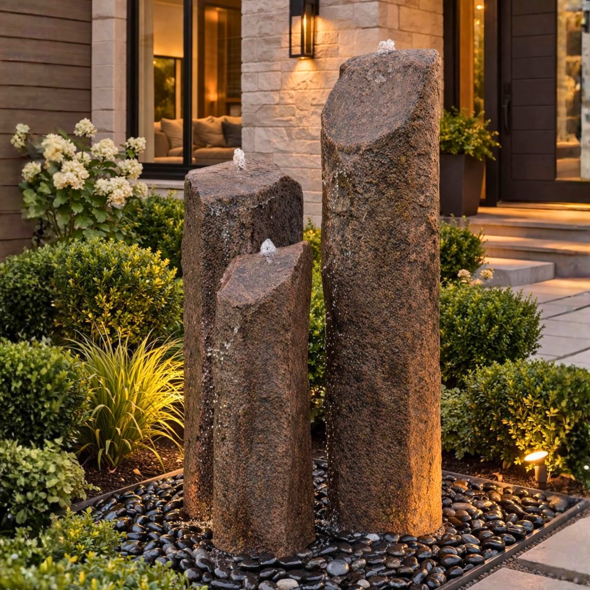 Grand Triple Extra Tall "Basalt" Fountain - Complete Kit - Blue Thumb