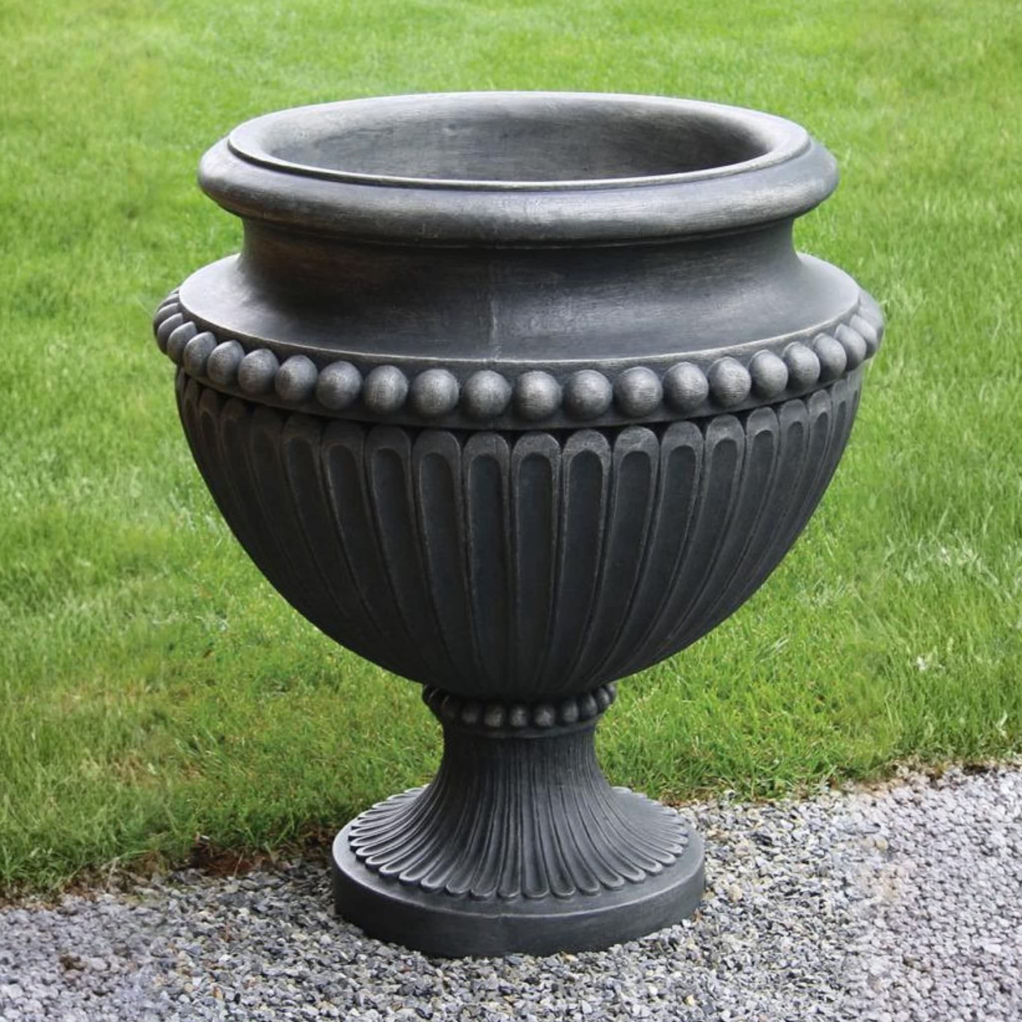 Beaded Large Concrete Urn Planter - Massarellis #6971