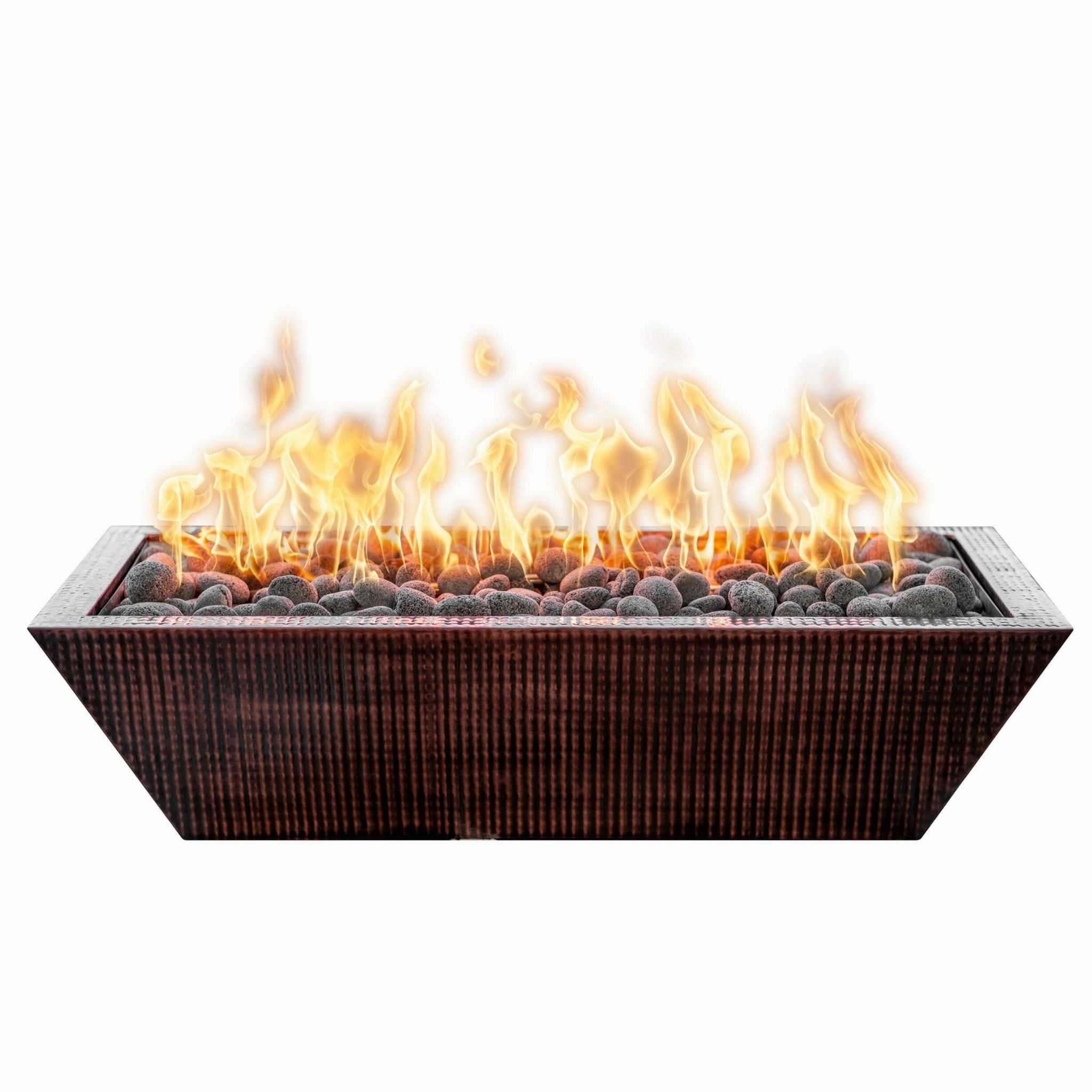 Maya Linear Copper Fire Bowl - The Outdoor Plus