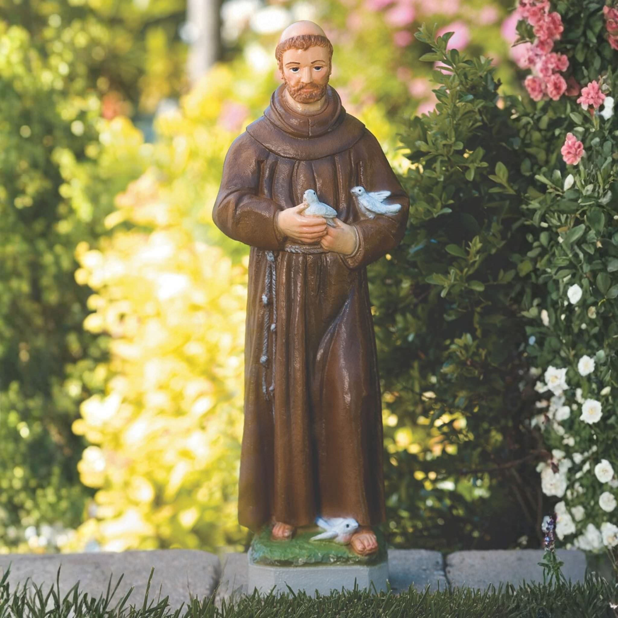 St. Francis with Birds Concrete Statue - Massarellis #137526