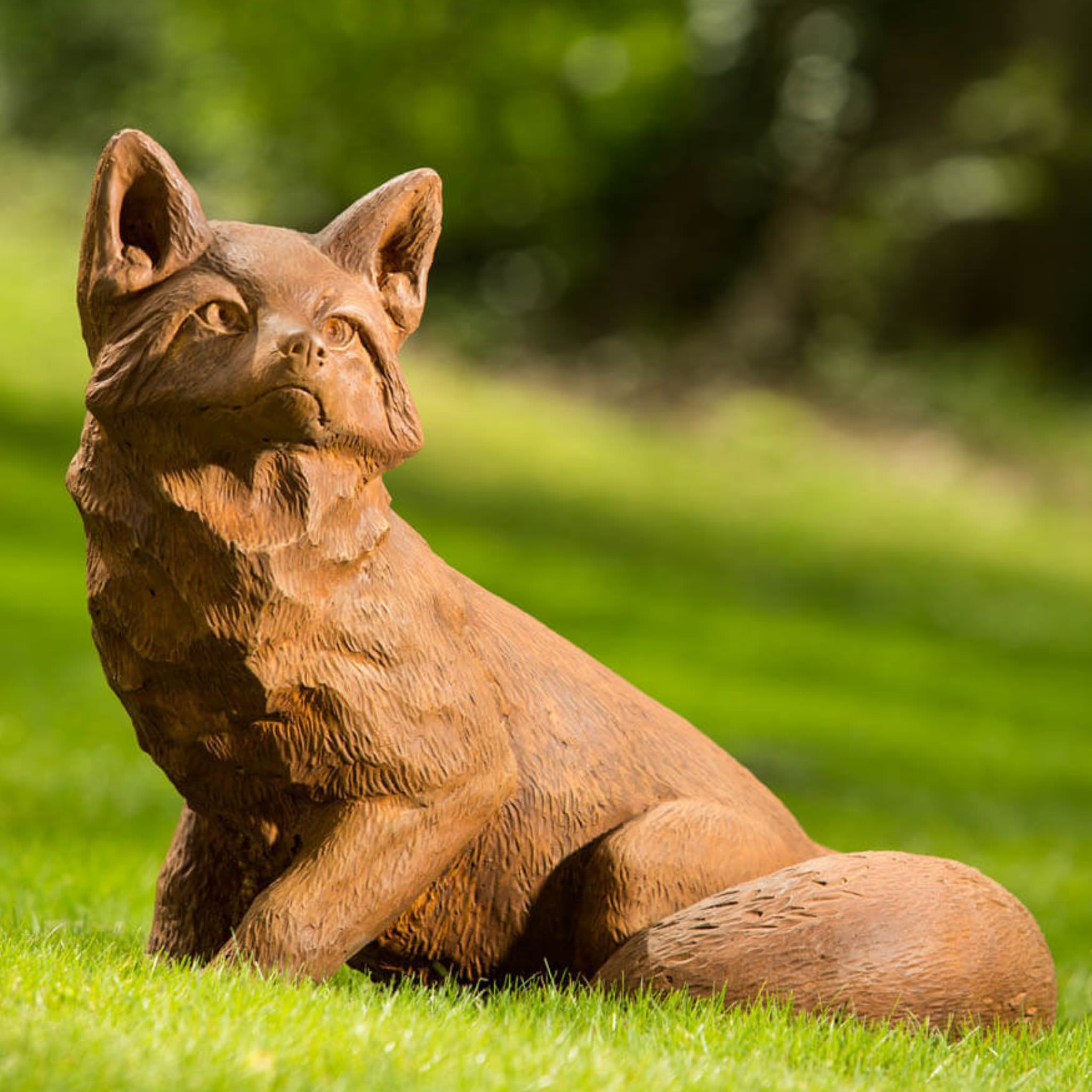 Noble Fox Concrete Garden Statue - Campania #A464