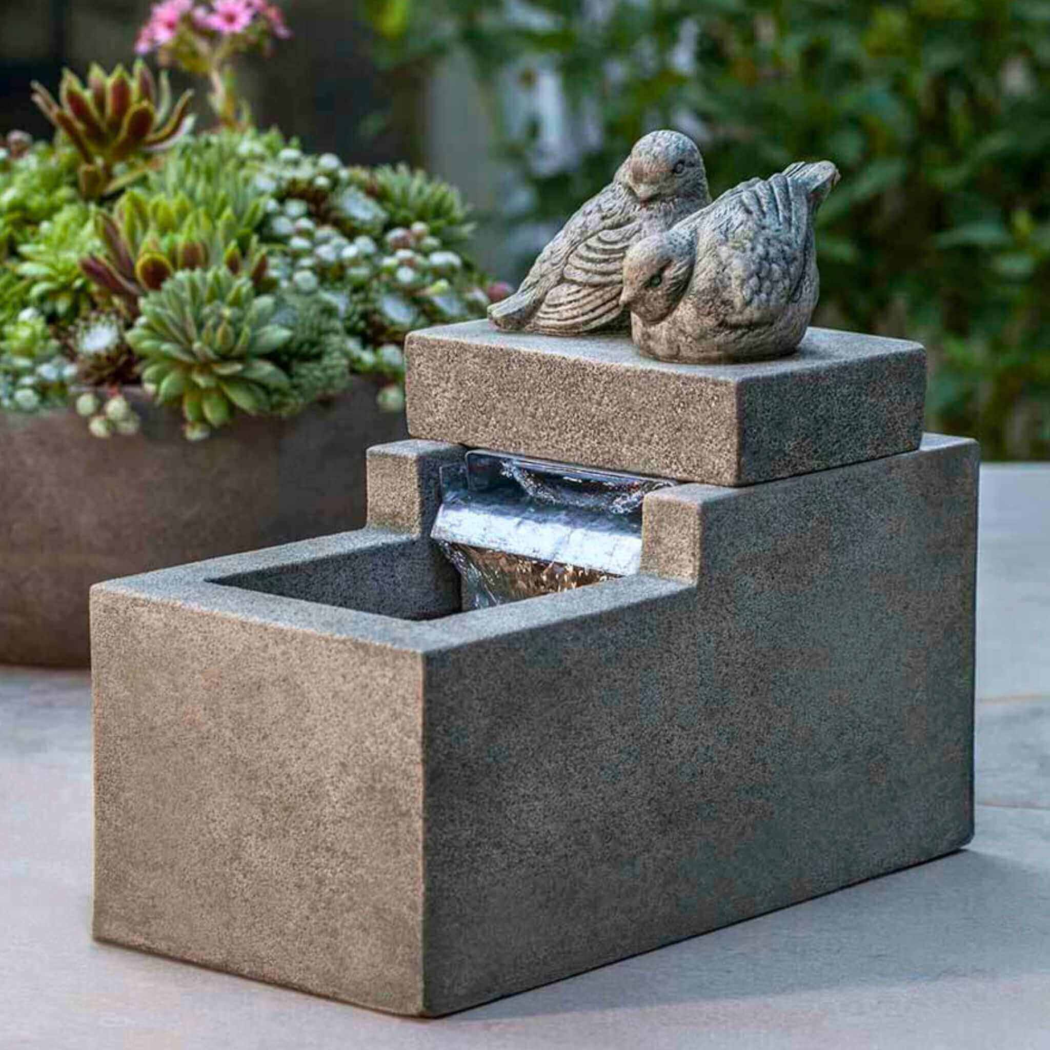 Mini Element Bird Concrete Fountain - Campania #FT252