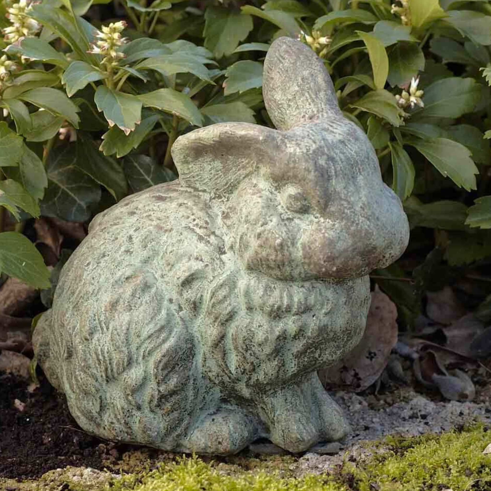 Rabbit with 1 Ear Up Concrete Garden Statue - Campania #A030