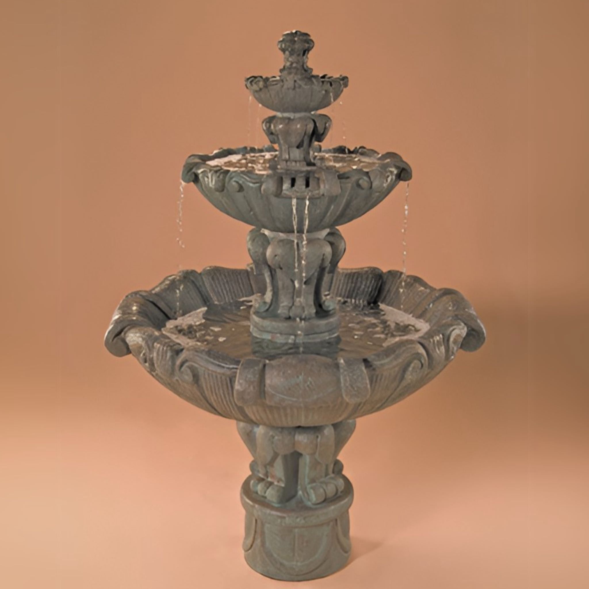 Vesuvio 3-Tier Concrete Fountain - Fiore #2080FM