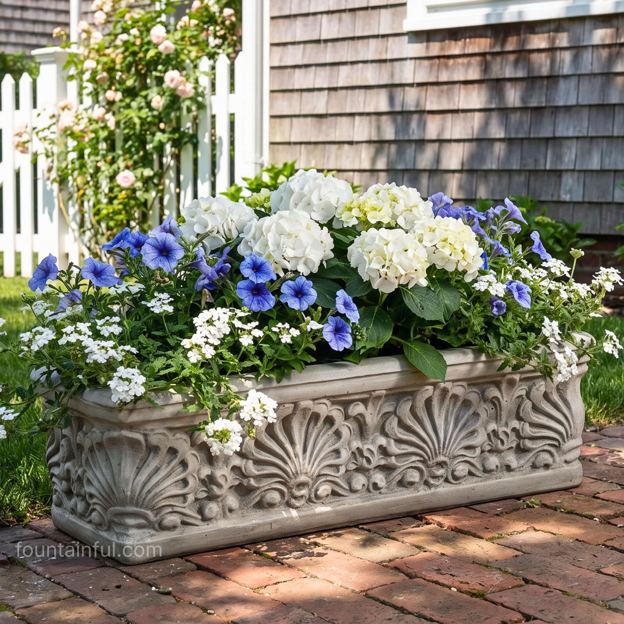 Shell Box Concrete Planter - Massarellis #6390 - Beach House Decor