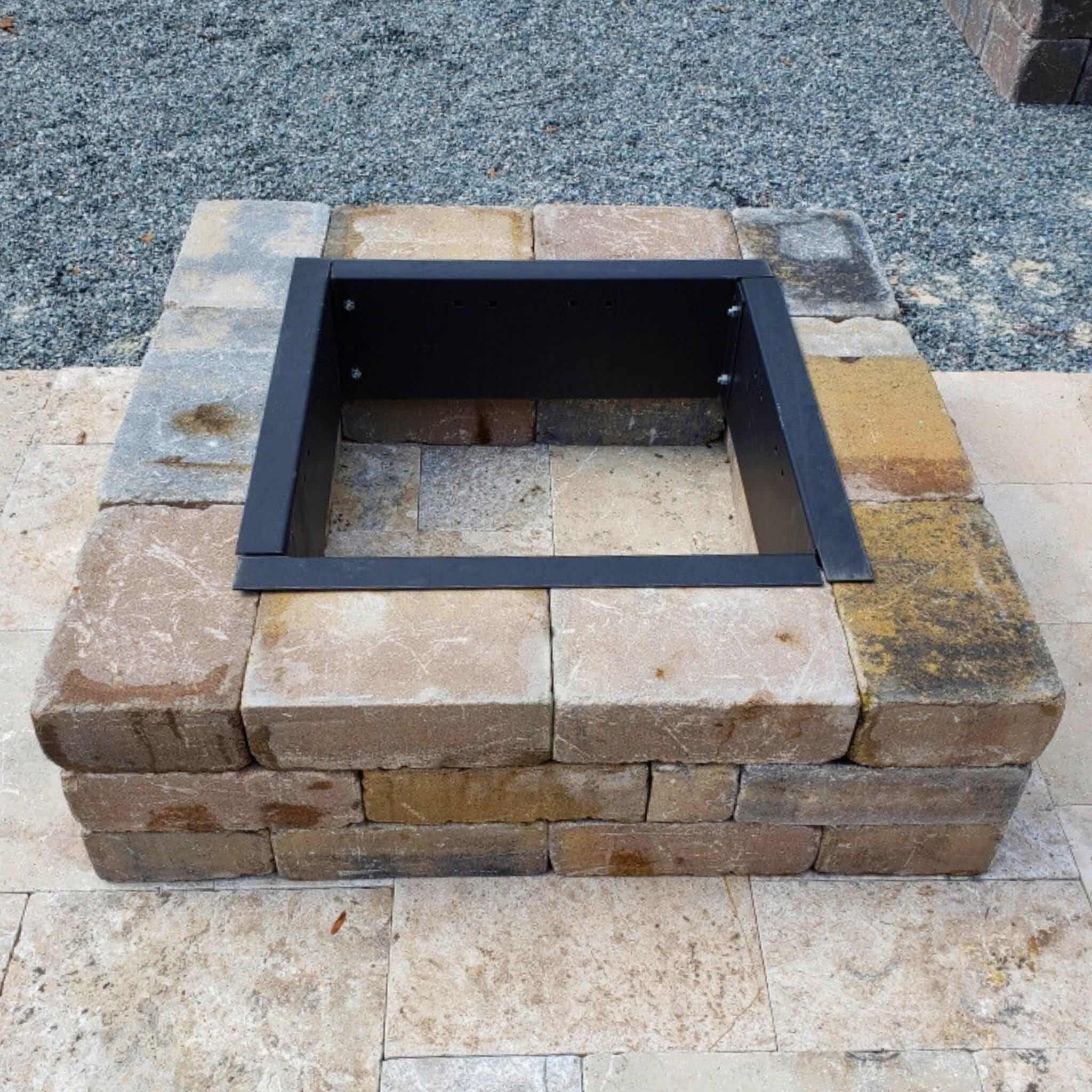 DIY Square Wood Burning Fire Pit Kit - Travertine & More