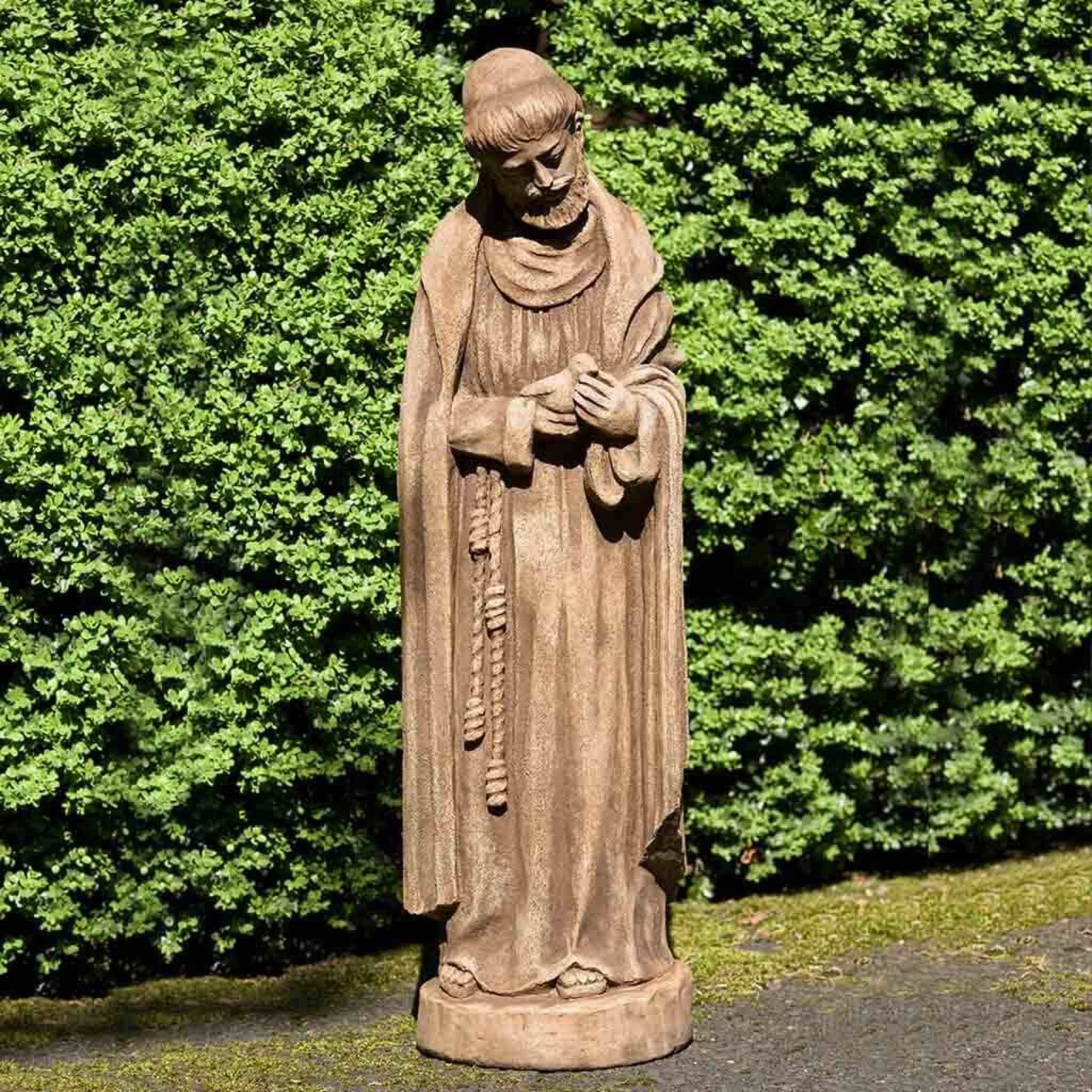 St. Francis w/Baby Bird Concrete Garden Statue - Campania #R101