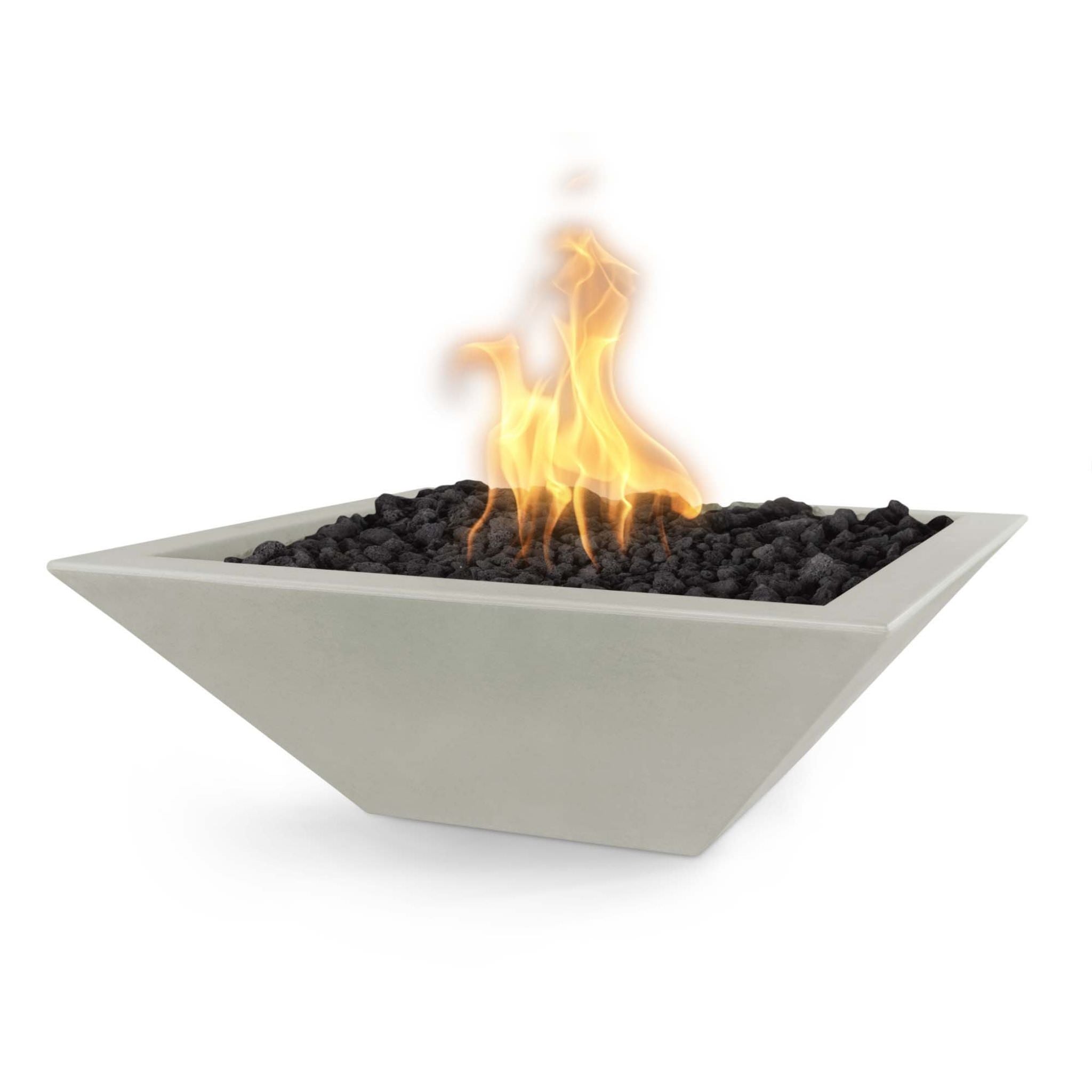 The Outdoor Plus 24\" Maya GFRC Concrete Square Fire Bowl - Thumbnail 4