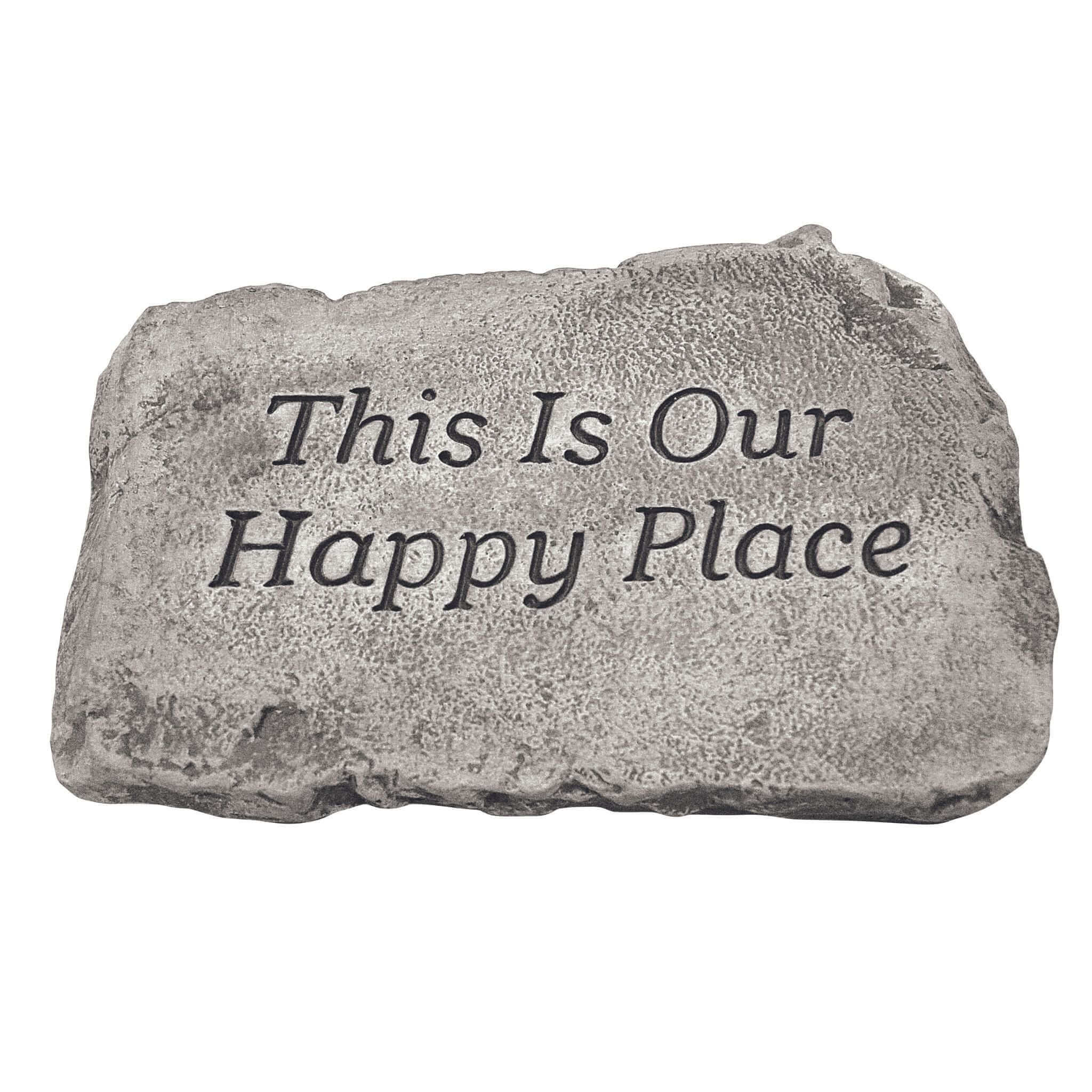 Our Happy Place Concrete Garden Greeting Stone - Massarellis #1805