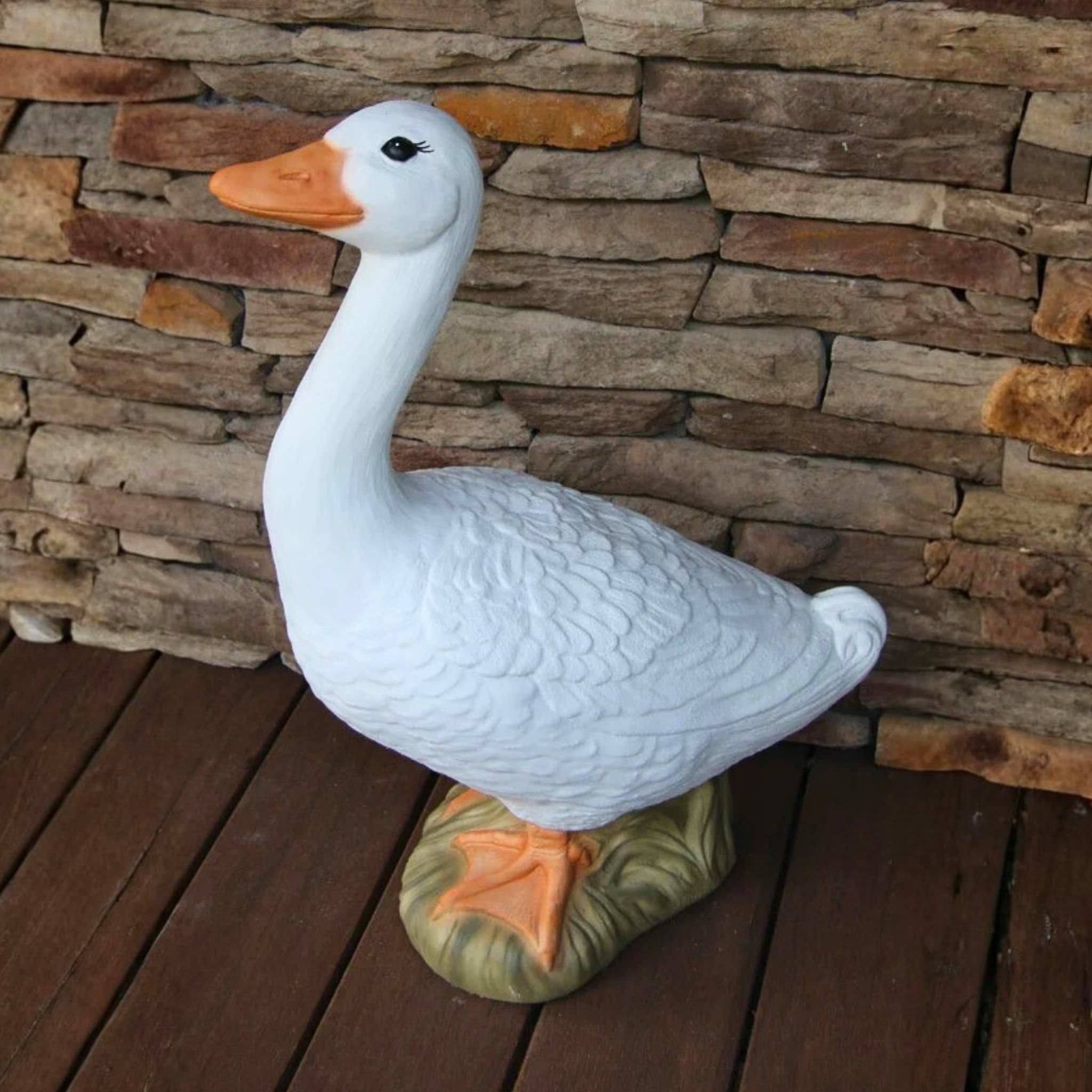 Tall Goose 25" Concrete Garden Statue - Massarellis #4560 Porch Goose