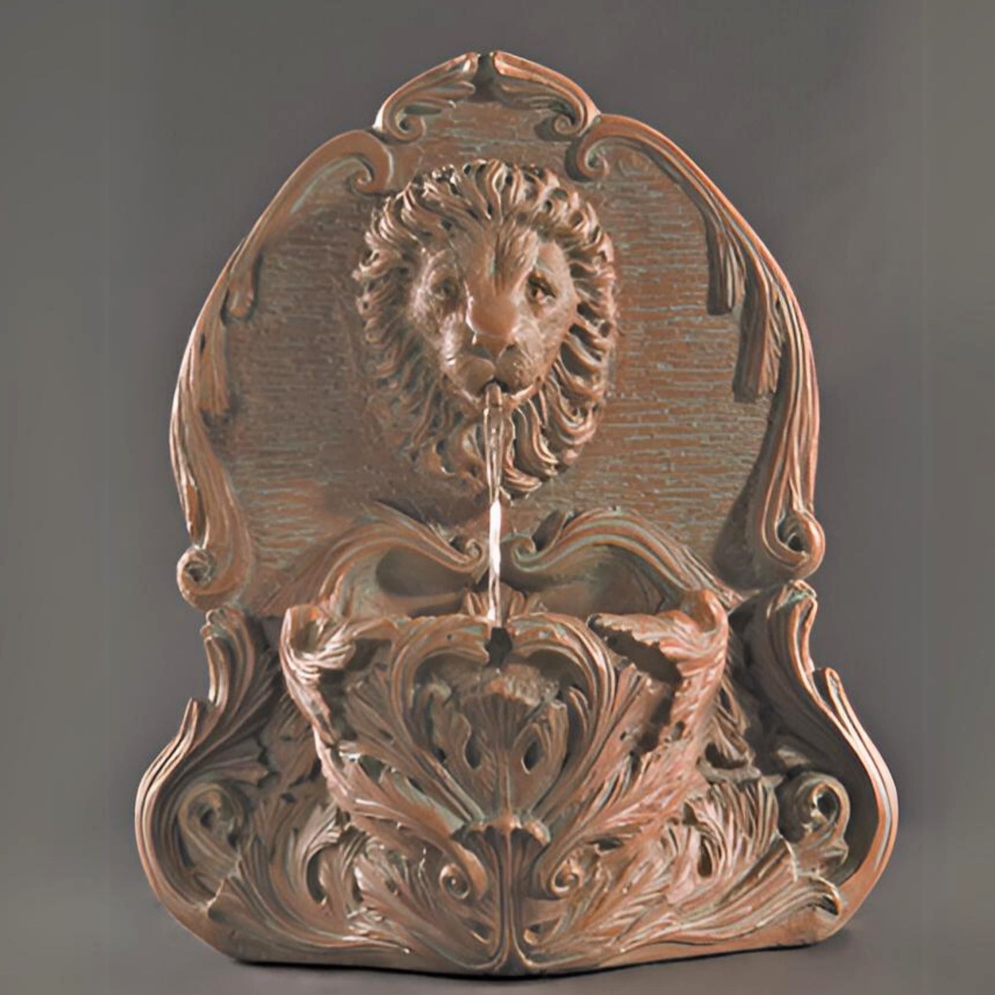 Fiore Stone Lion Hanging Wall Fountain