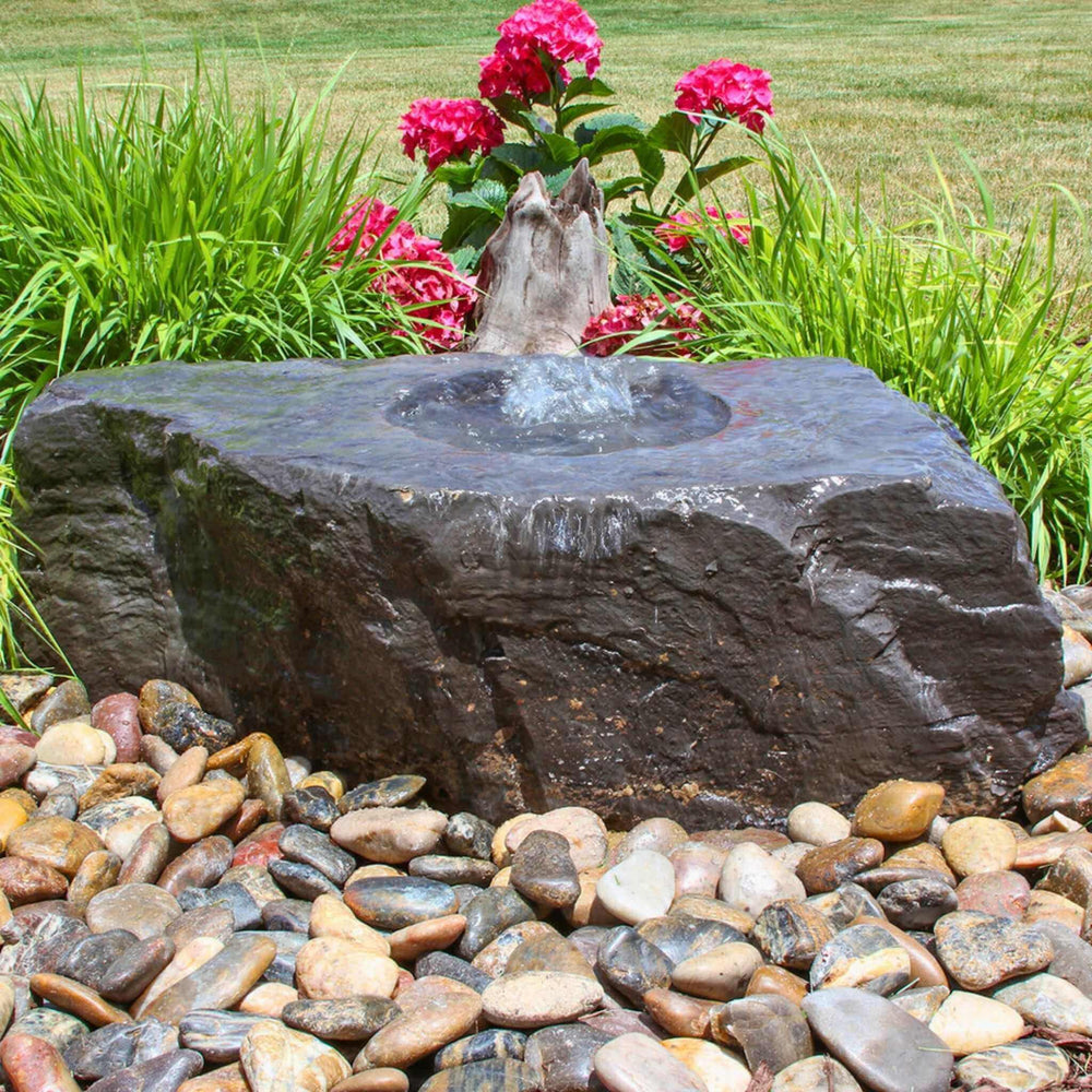 GFRC Faux Rock Bubbling Boulder Fountains - Fountainful