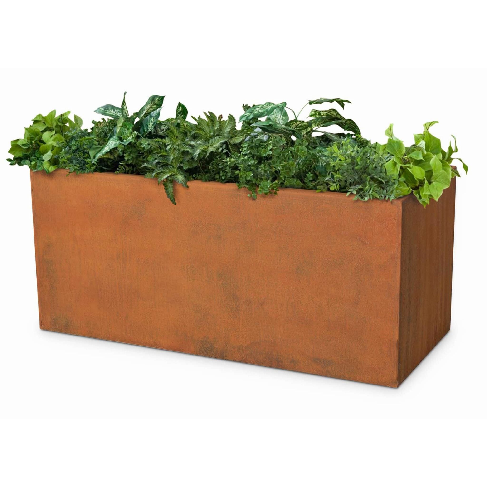 Moderna Rectangular Corten Steel Planter - The Outdoor Plus