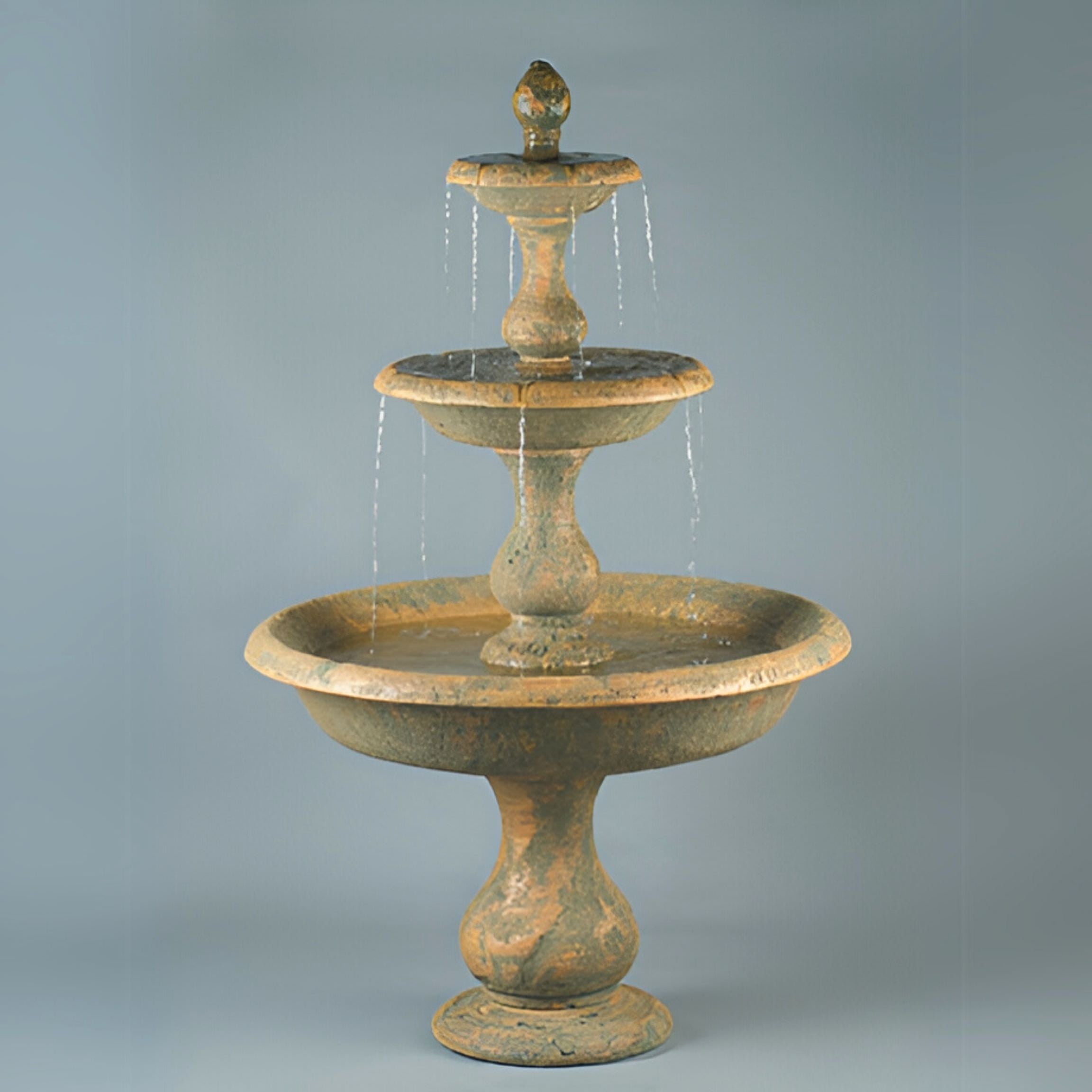 Old Toscano 3-Tier Concrete Fountain - Fiore #LG118