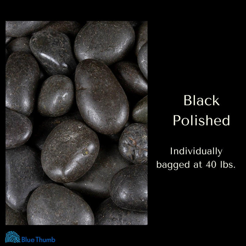 Black Polished Pebbles - 160 lbs. - Blue Thumb