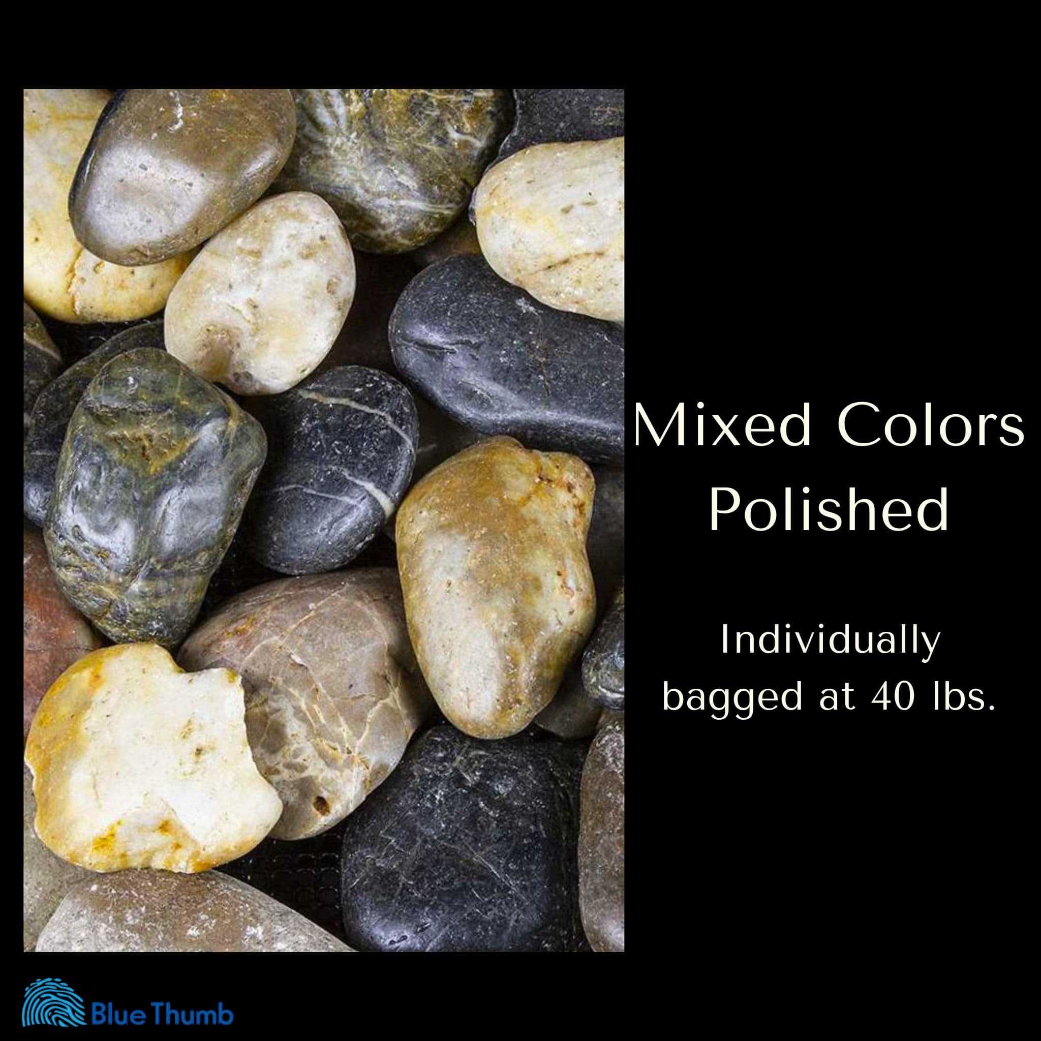 Mixed Polished Pebbles - 160 lbs. - Blue Thumb