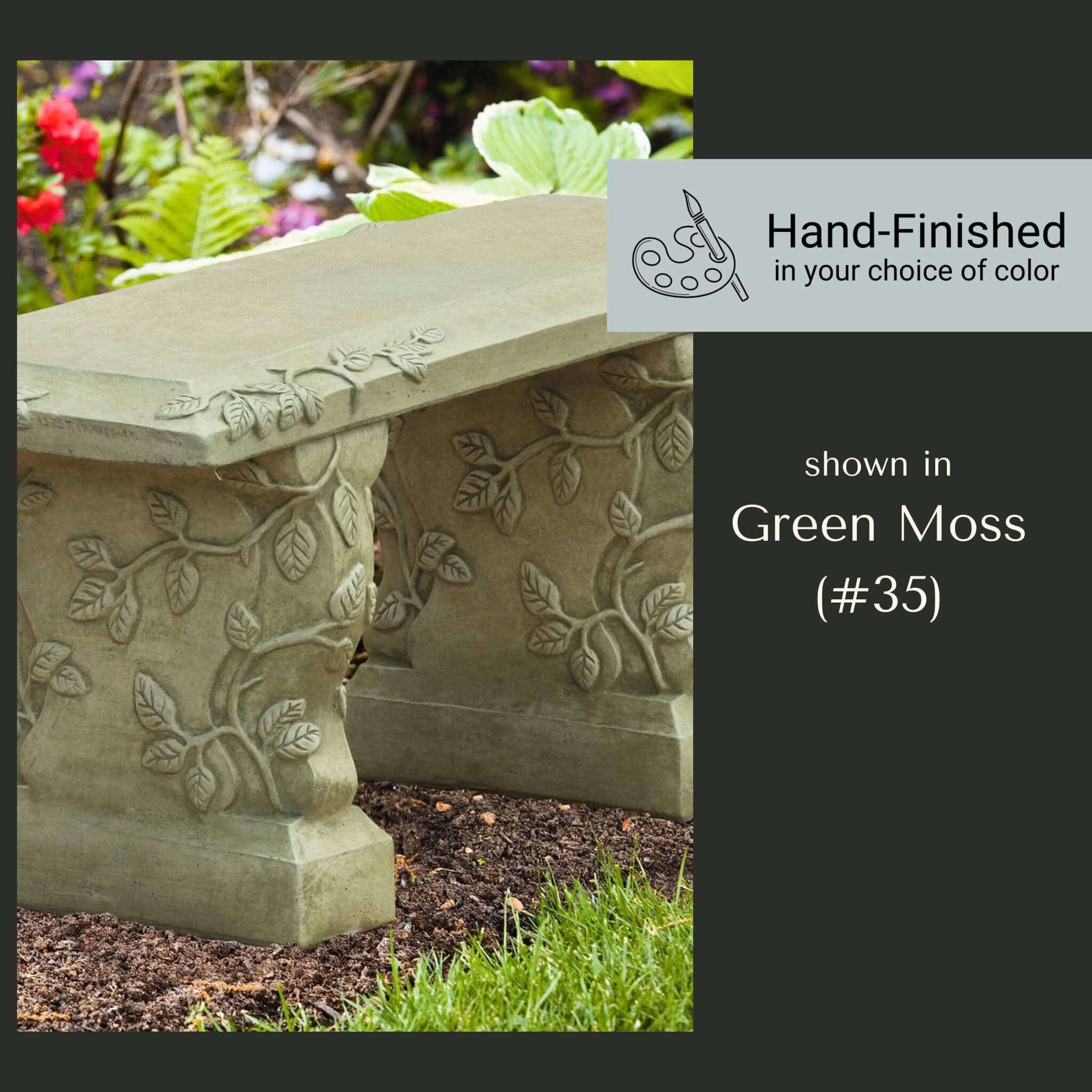 Vine Concrete Garden Bench - Massarellis #4175