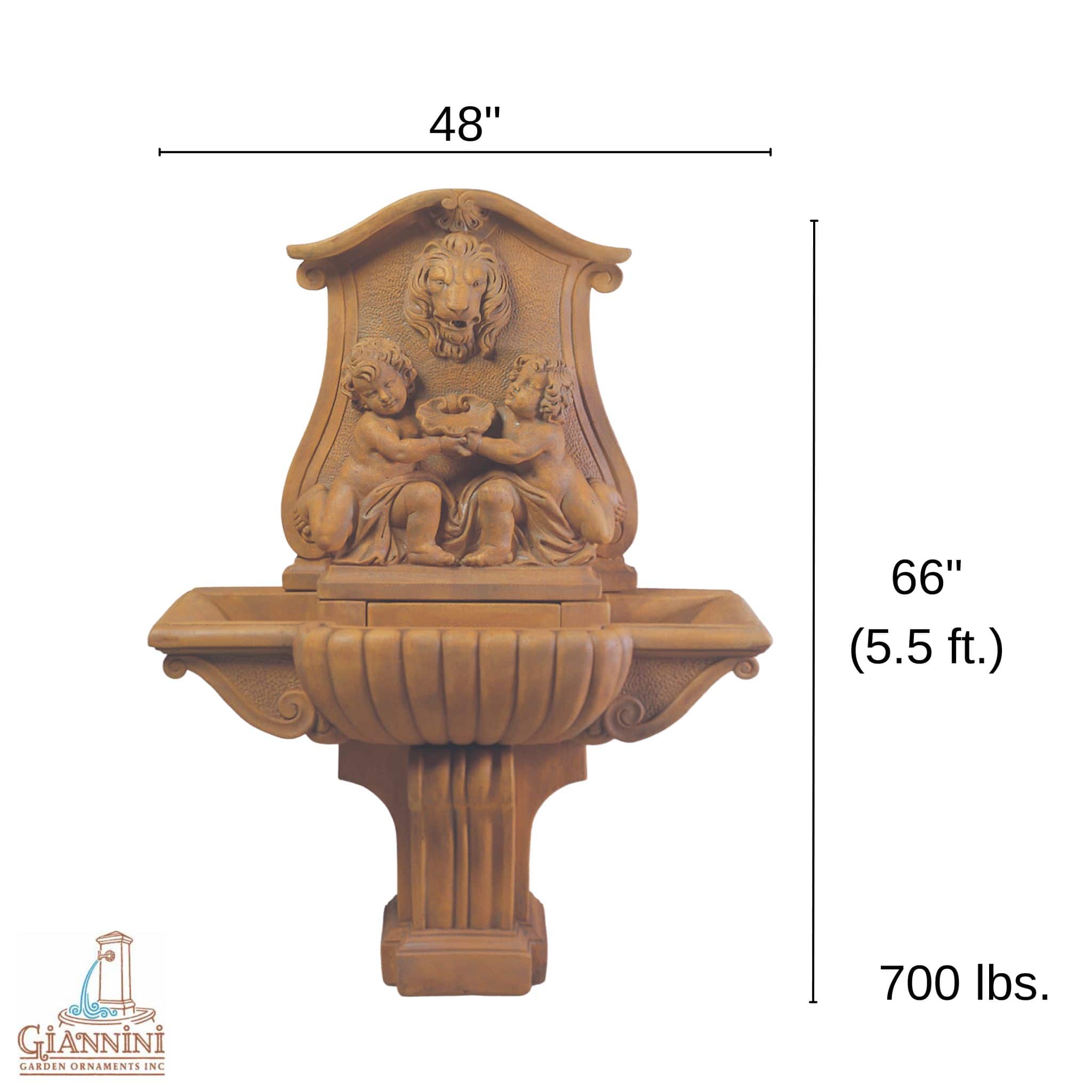 Donatello Lavabo Concrete Wall Fountain - Giannini Garden Ornaments
