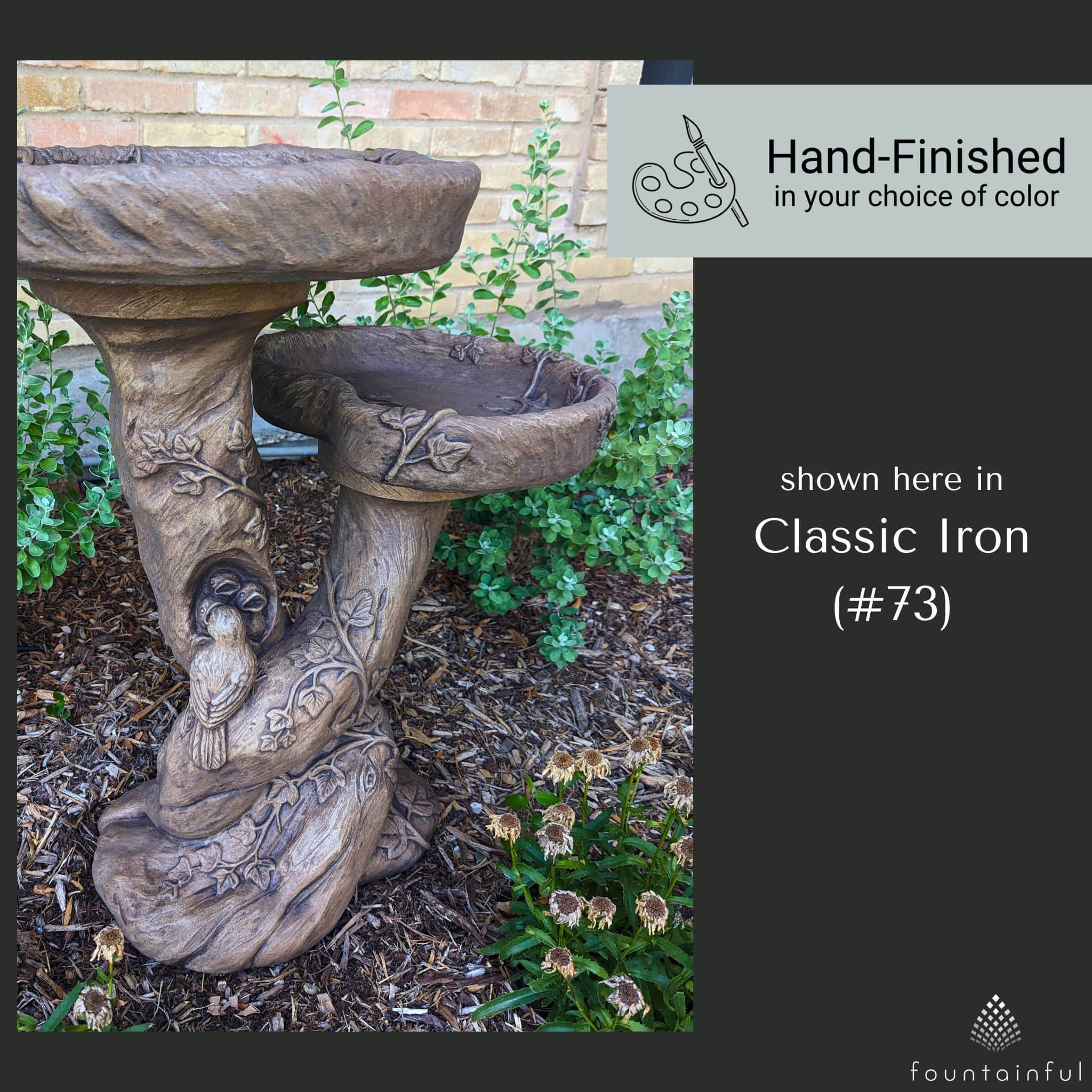 Woodscape Concrete Bird Bath - Thumbnail 5