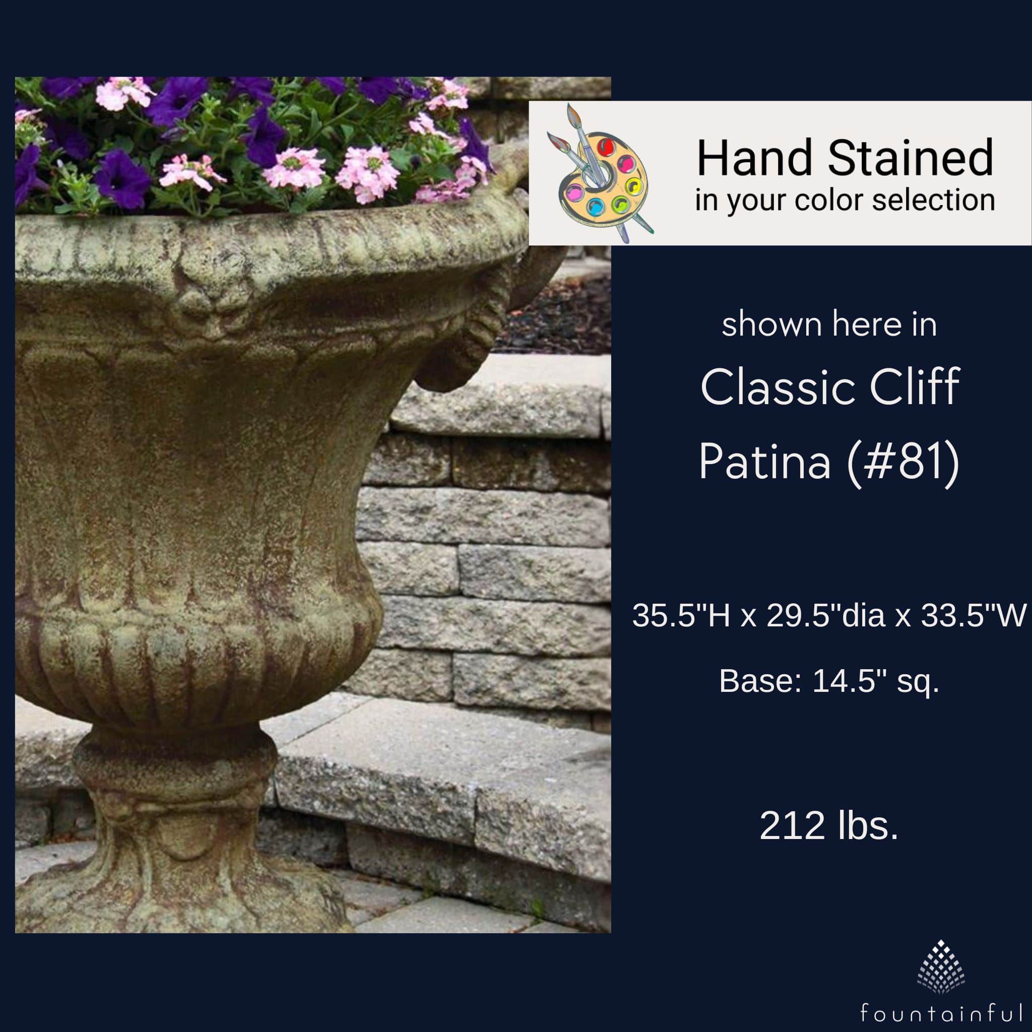 Braided Medallion Handled Urn Planter - Massarellis #6275