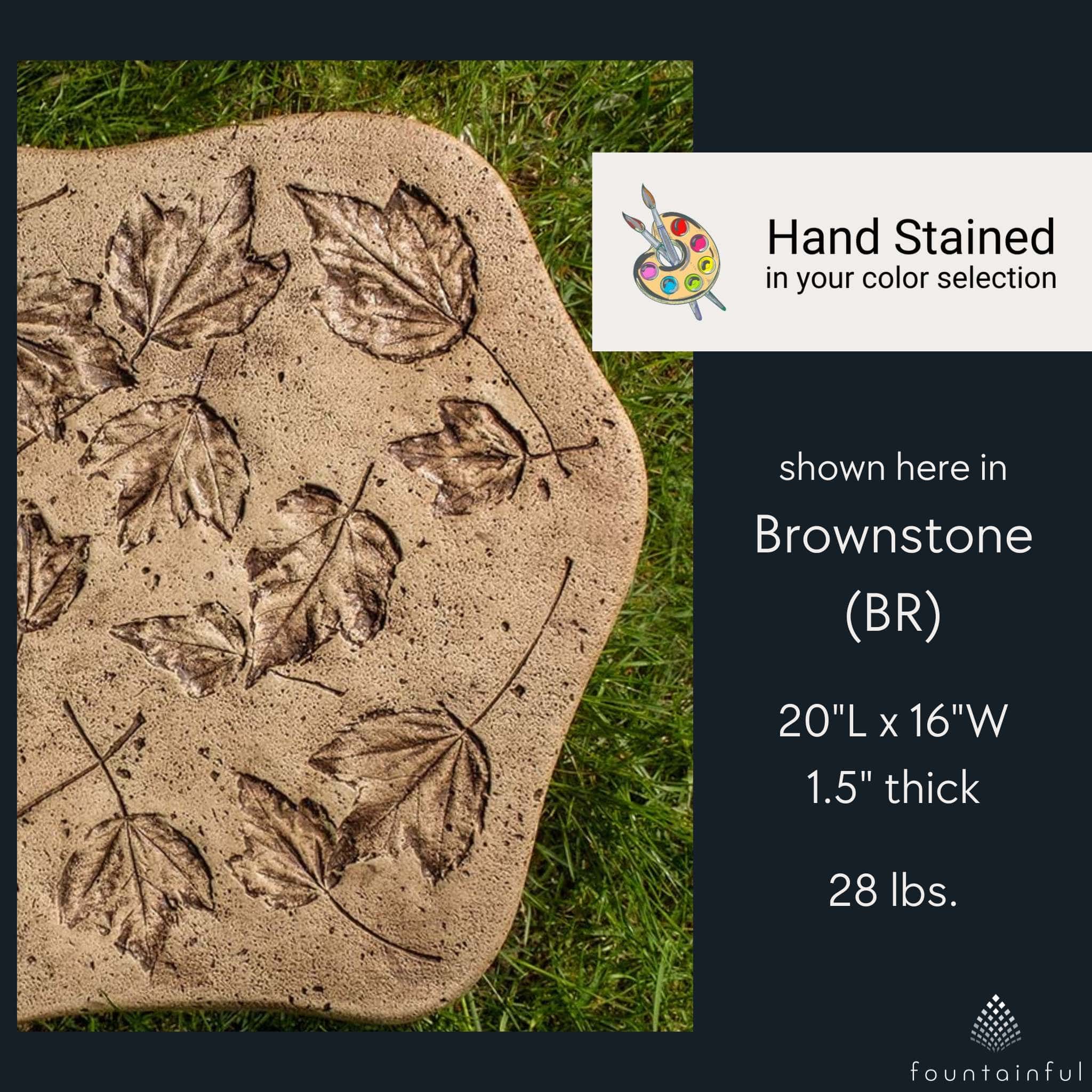 Autumn Leaves Concrete Stepping Stone - Campania #E133