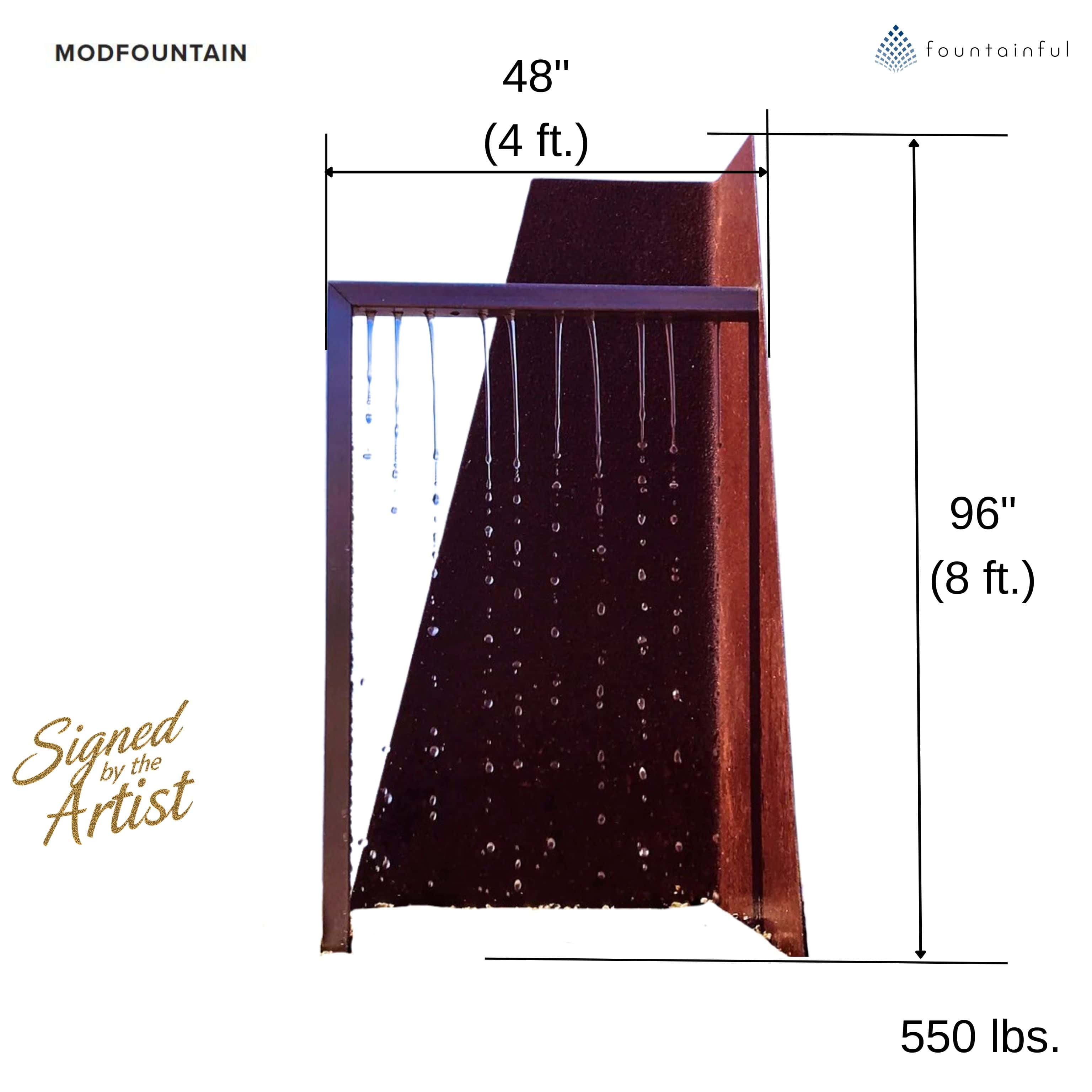 Trapezoid-D Modern Steel Rain Curtain Fountain