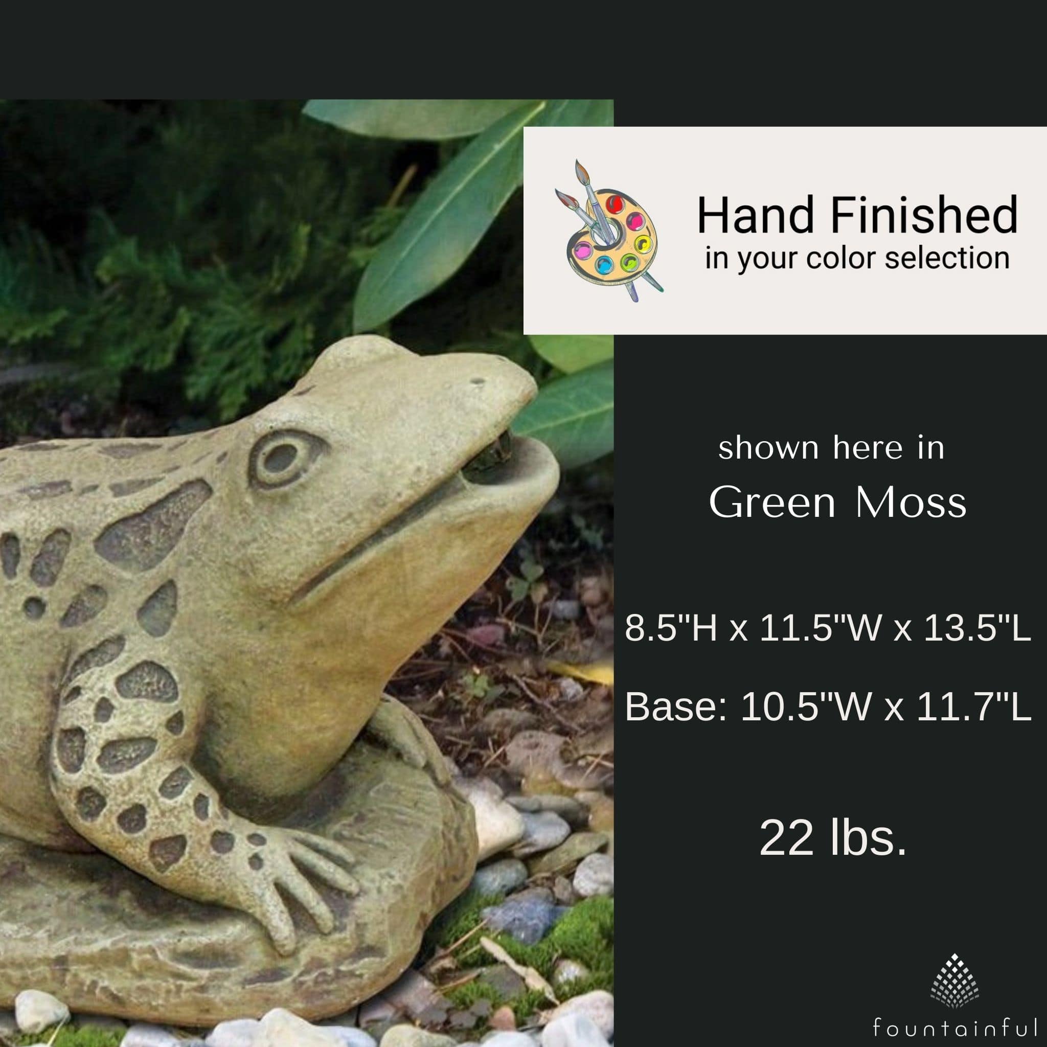 Frog Plumbed Concrete Statue - Massarellis #2225