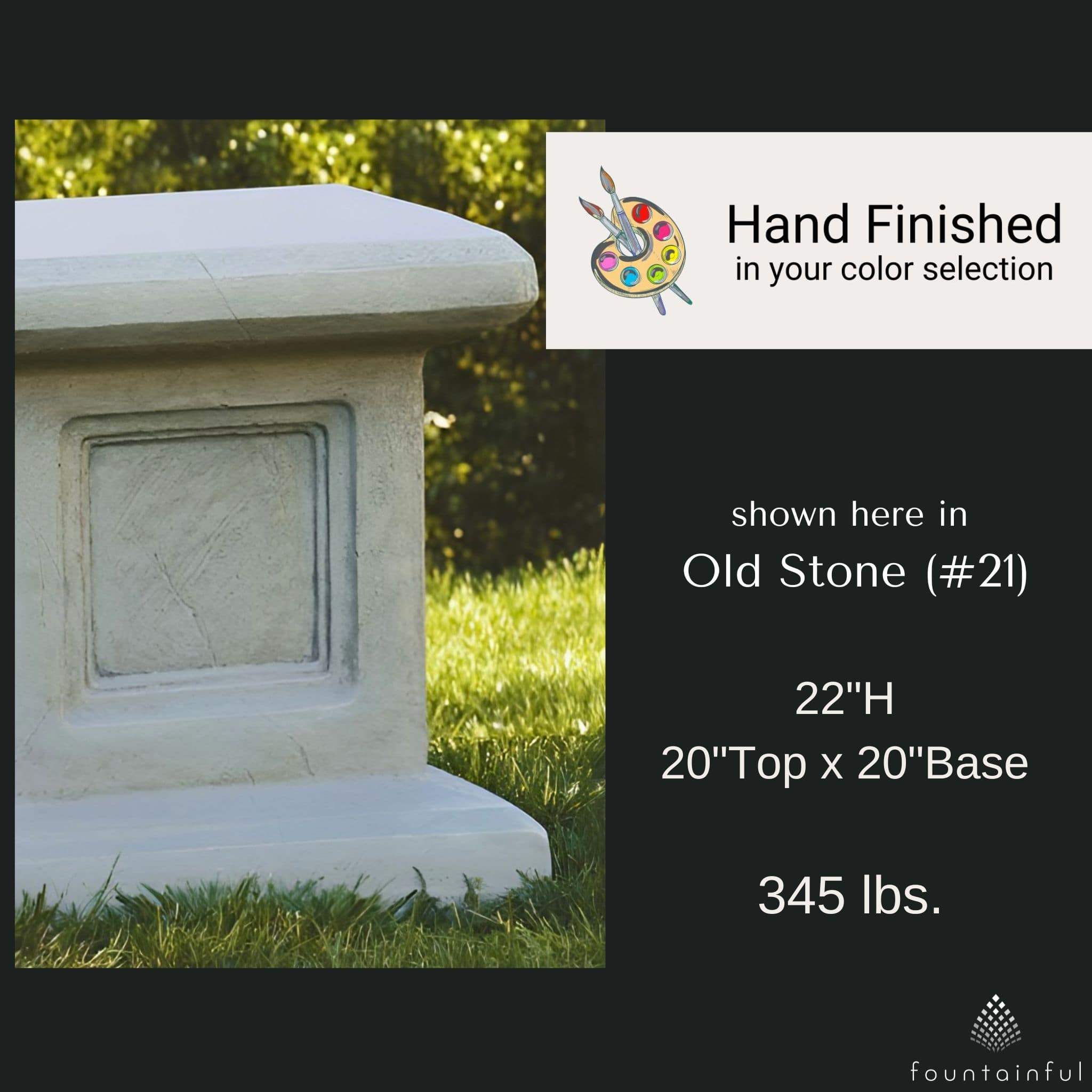 Large Square Concrete Pedestal - Massarellis #8001
