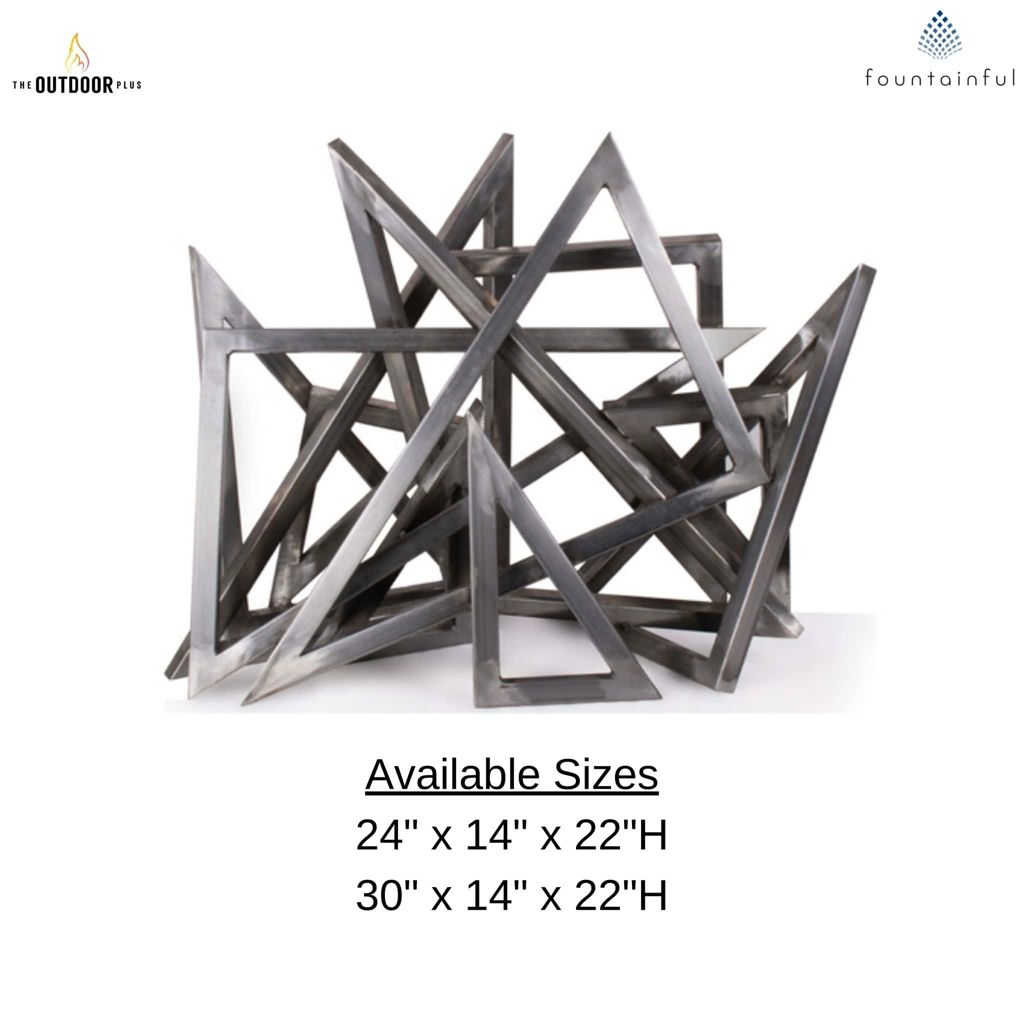 Steel Triangle Sculpture Fire Ornament - Outdoor Plus