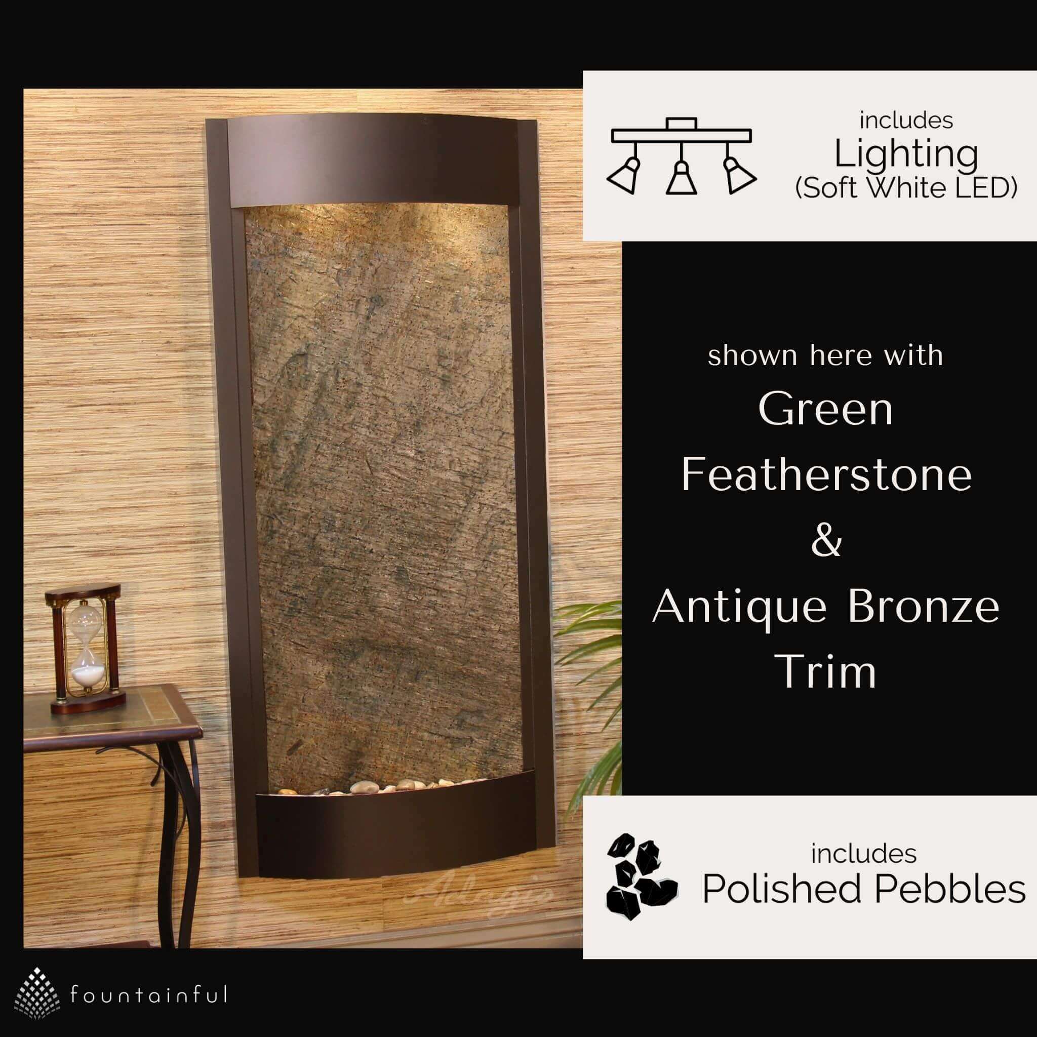 Calming Waters Mounted Water Wall Fountain - Thumbnail 2