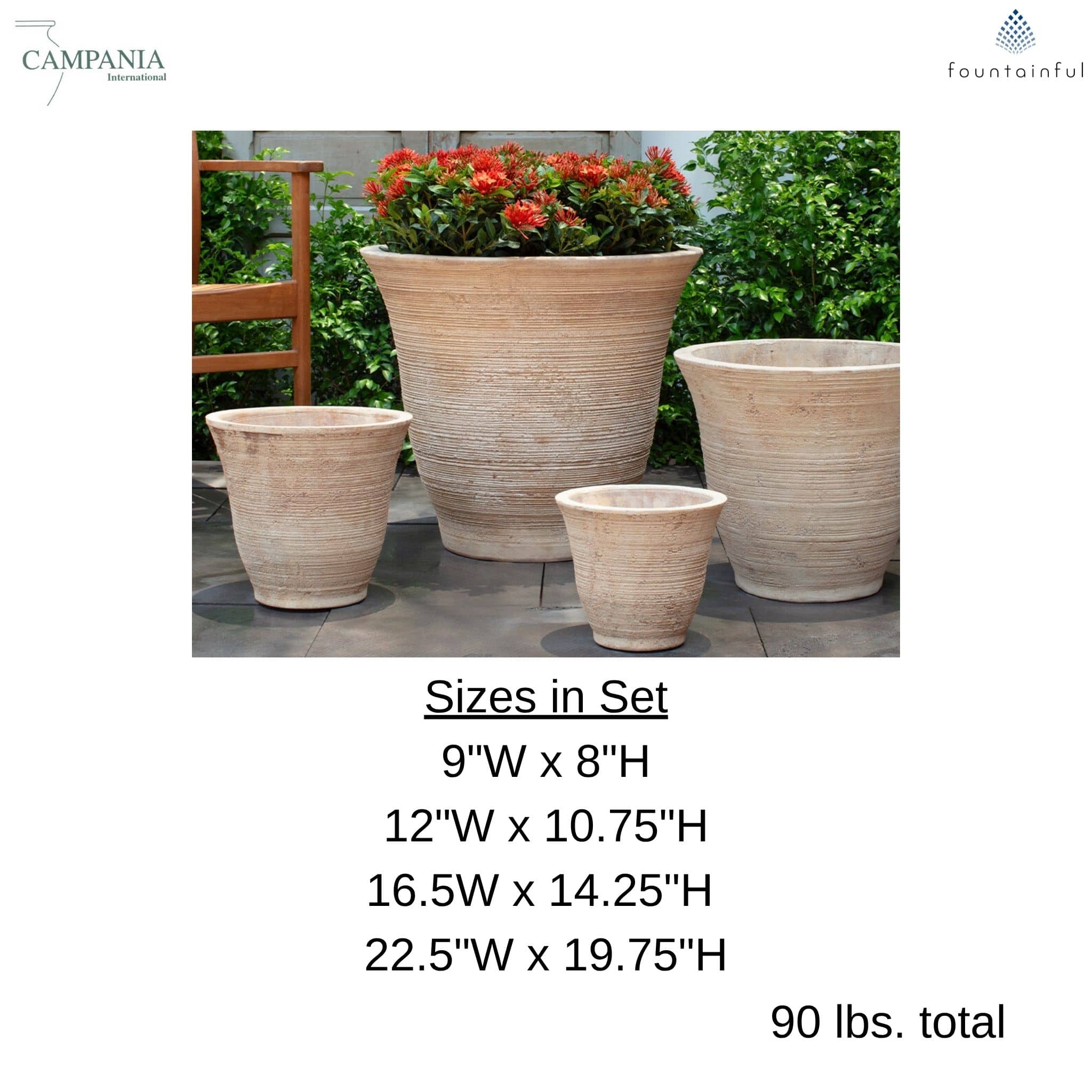 Lapo Set of 4 Antico Terra Cotta Planters - Campania #6517
