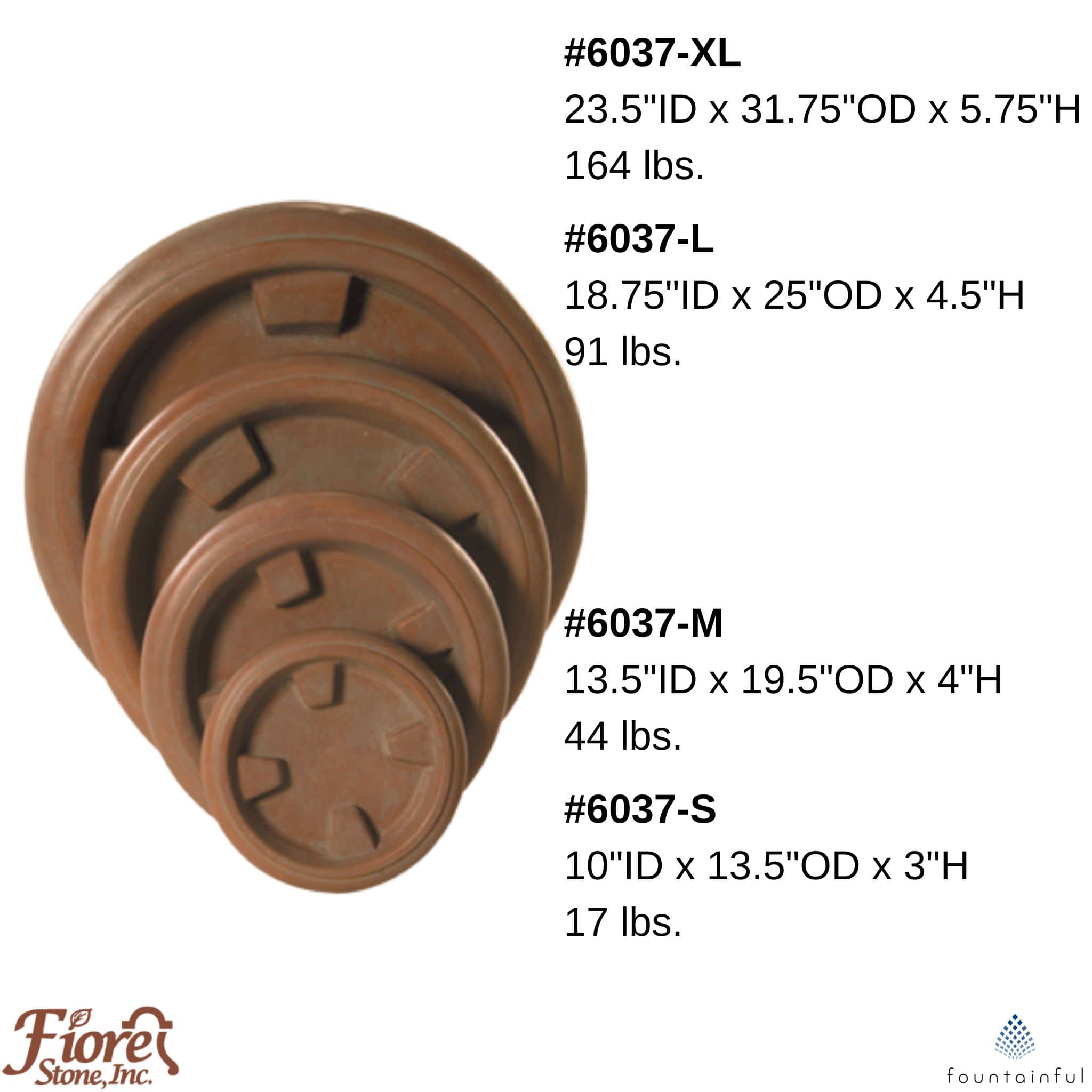 Concrete Saucers for Planters - Fiore #6037