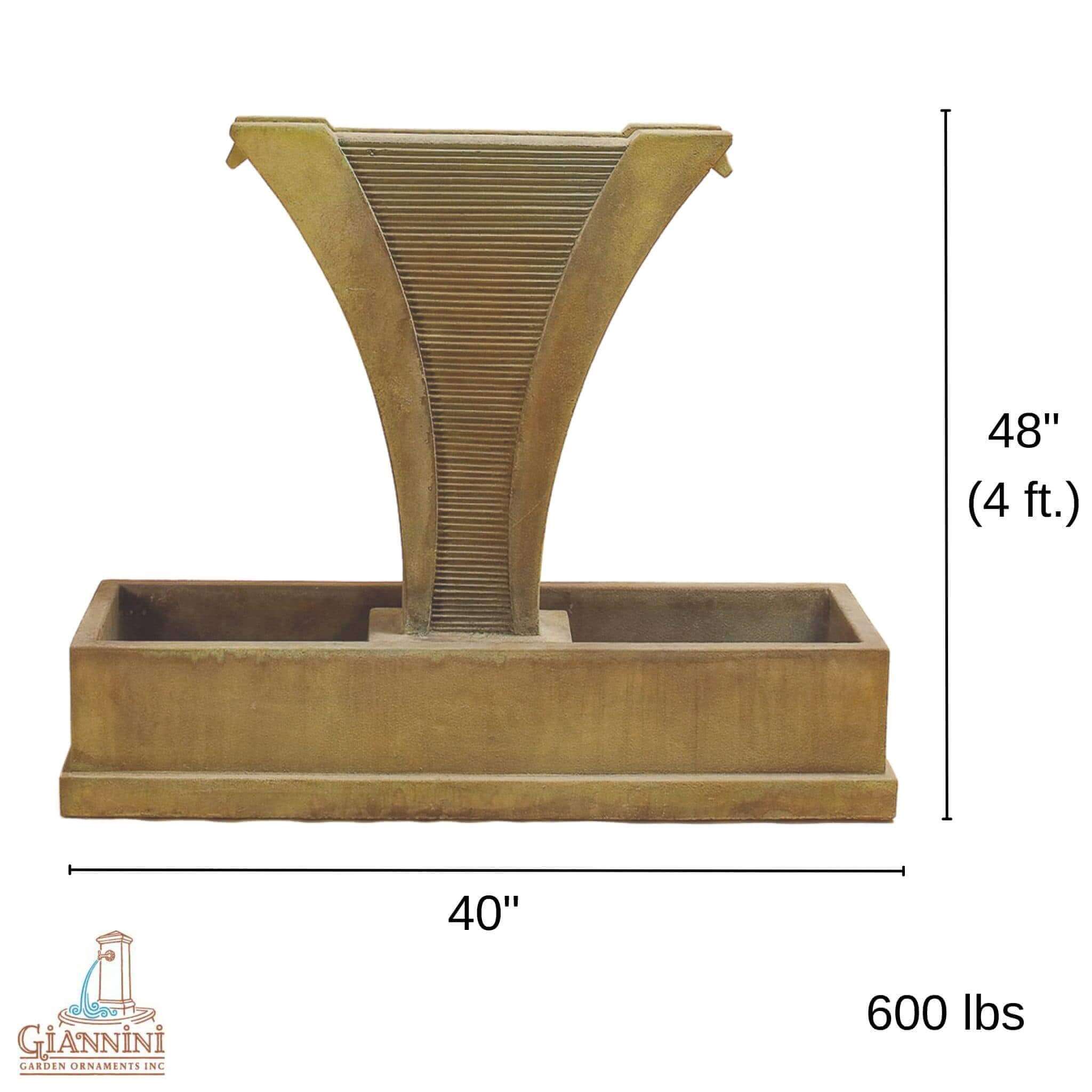 Diesse Concrete Fountain w/Side Spouts - Thumbnail 2