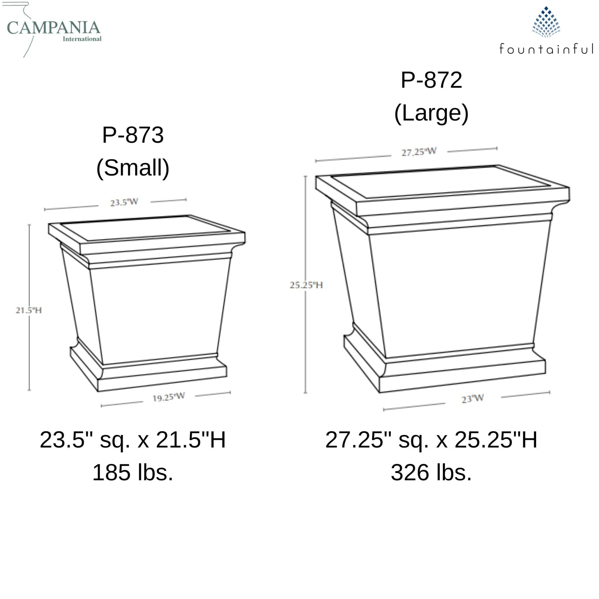 Madison Concrete Box Planters - Campania