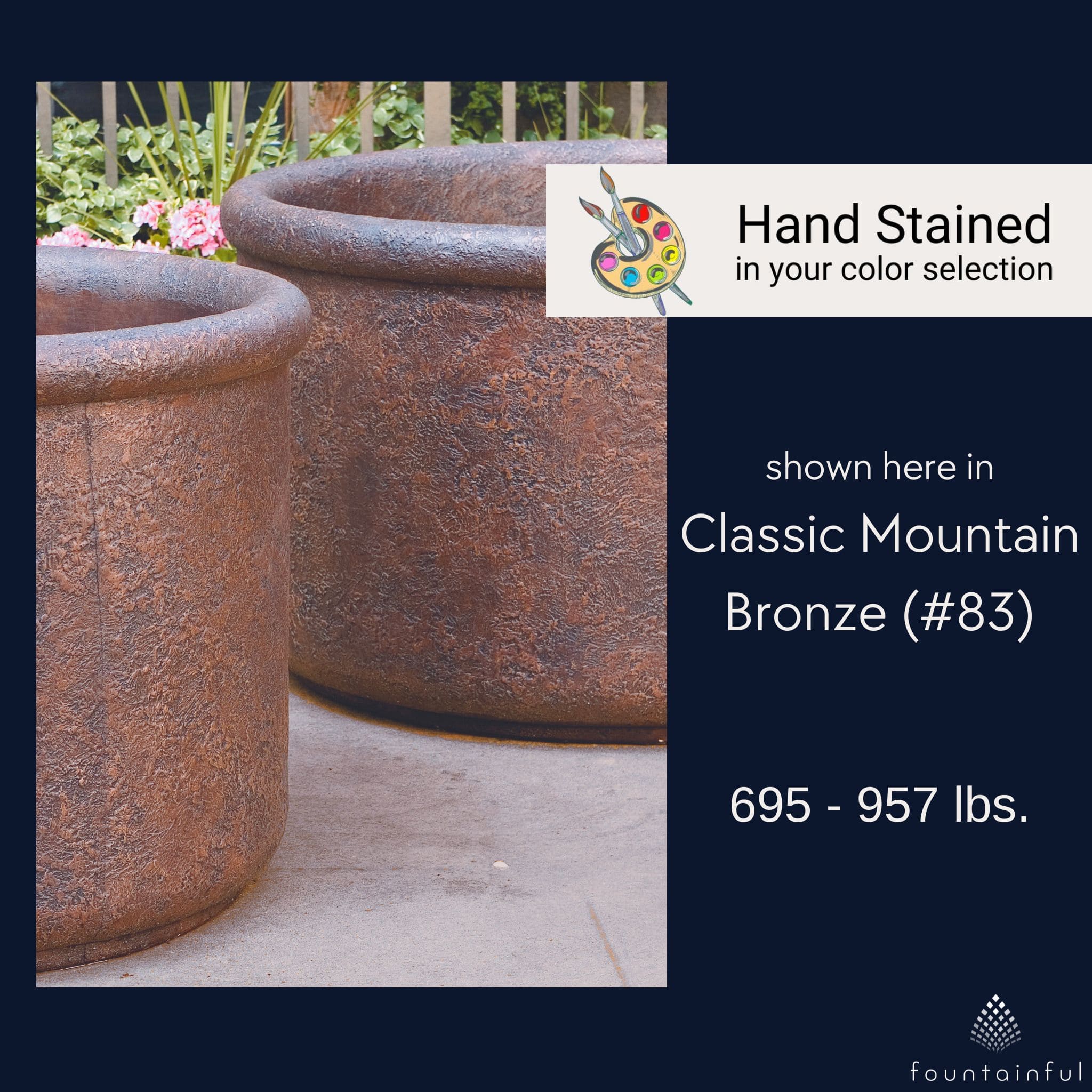 Urban Large Round Concrete Planters - Massarellis #6065