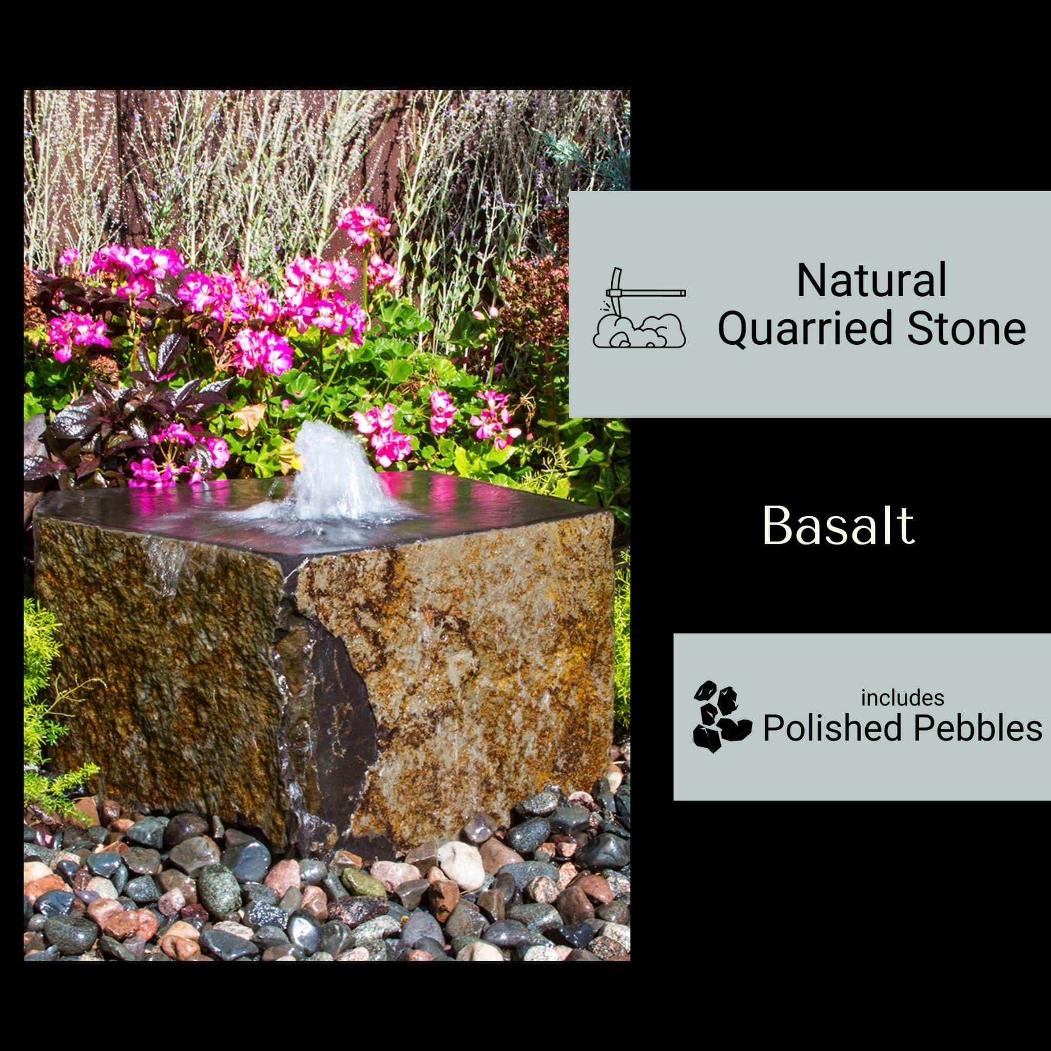Basalt Block "Tamaishi" Fountain - Complete Kit - Blue Thumb