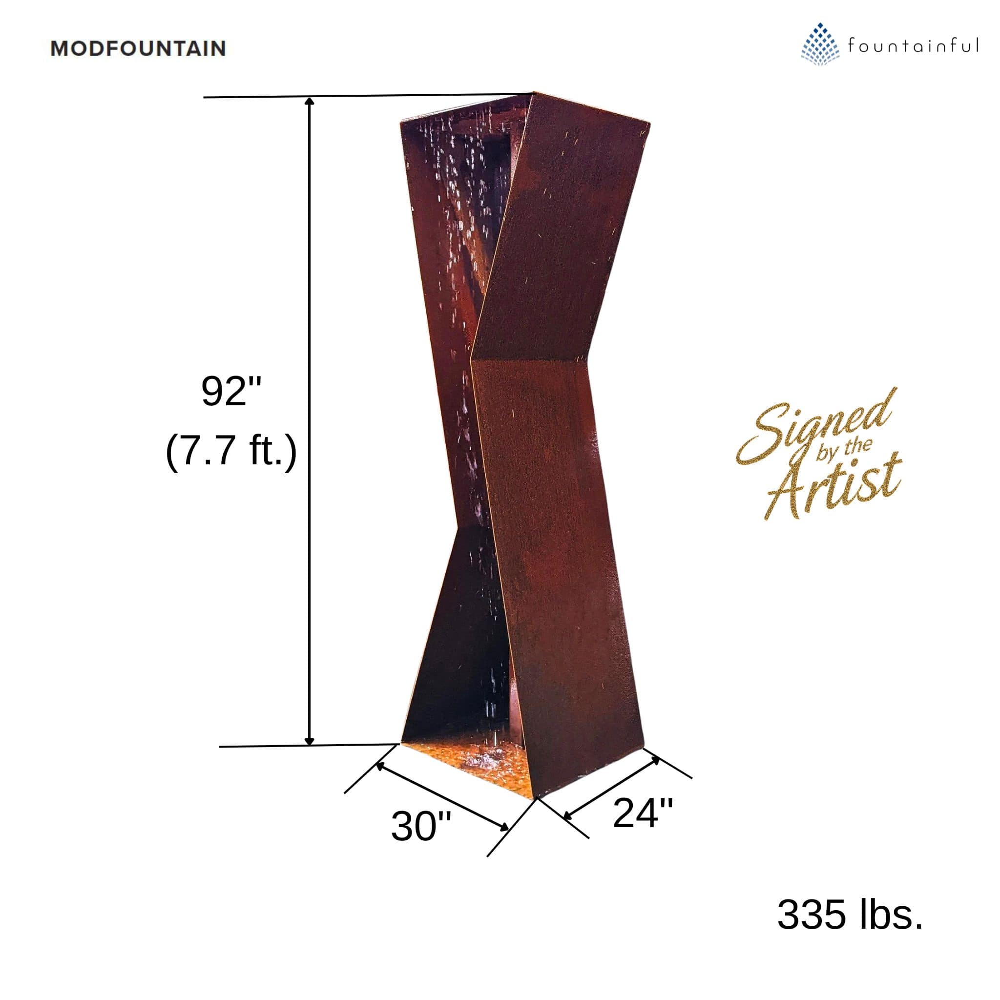 K3 Modern Fountain in Corten Steel
