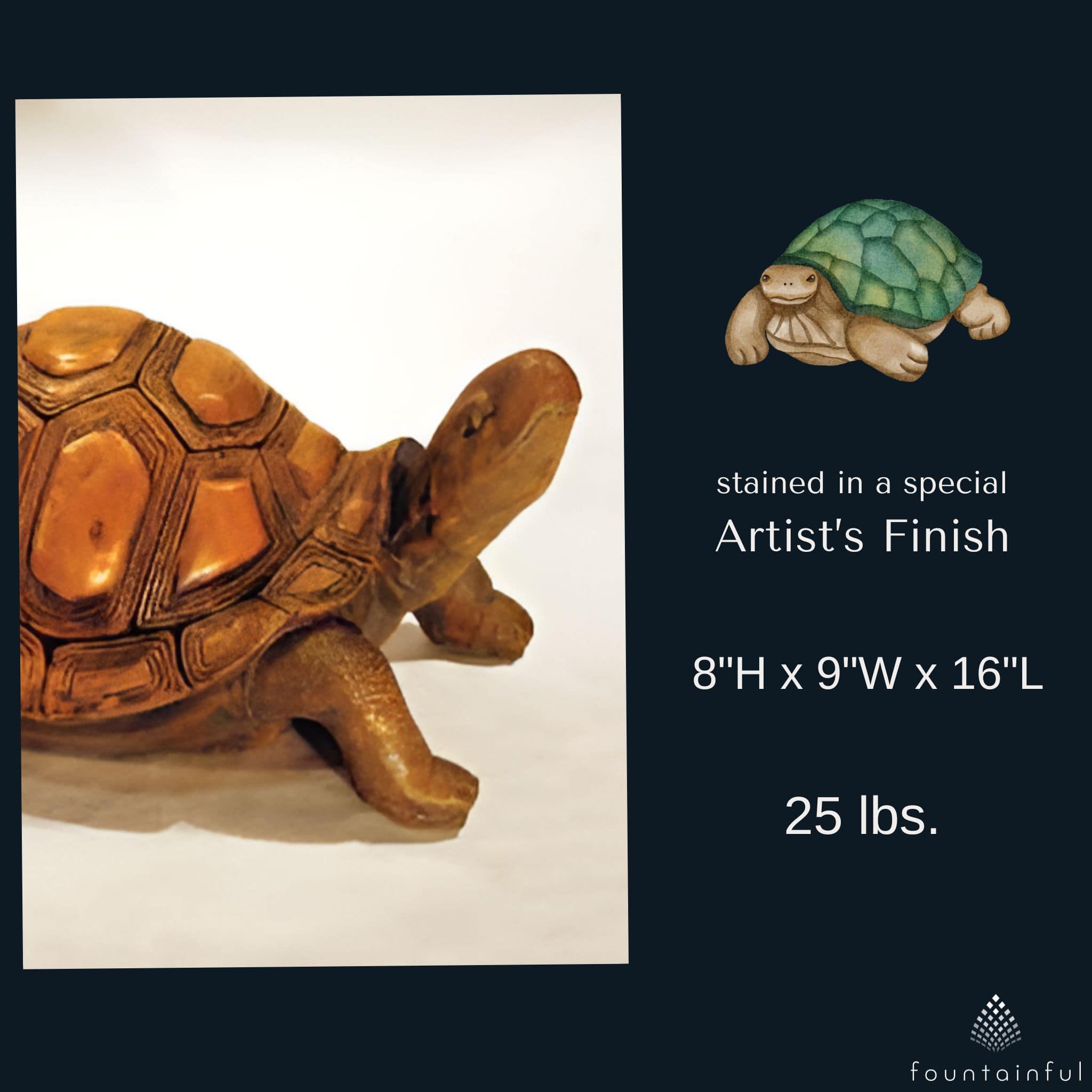 Tortoise with Head Up Concrete Garden Statue - Fiore #512