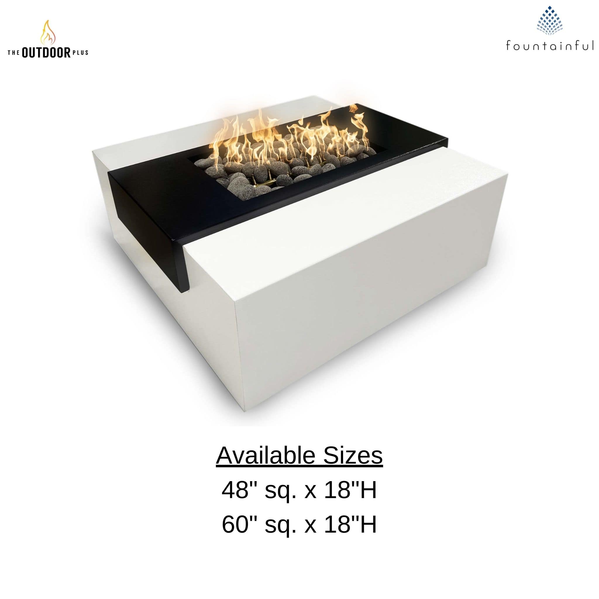 Gallaway Square Steel Gas Fire Pit - Outdoor Plus