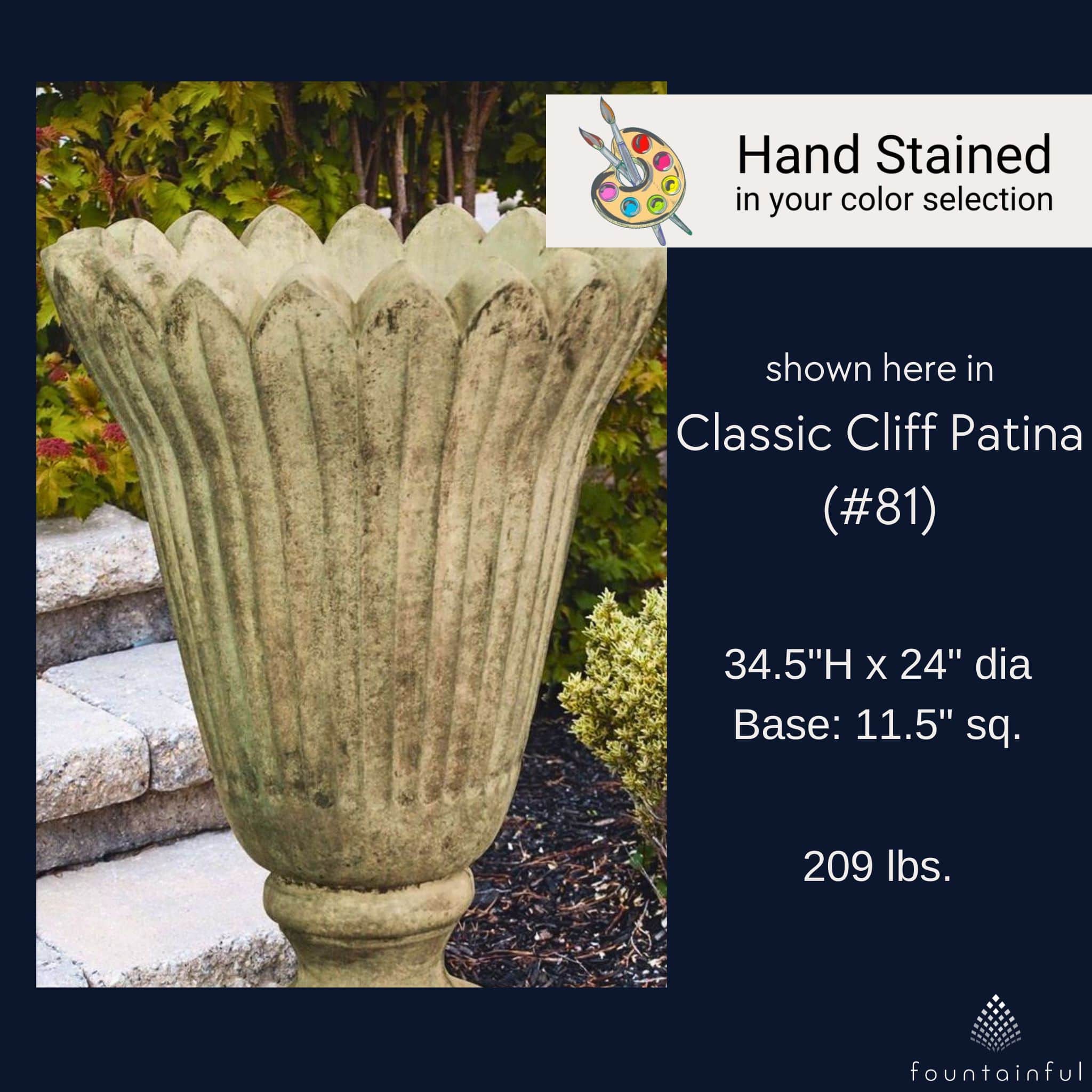 Large Tulip Vase Concrete Planter - Massarellis #6556